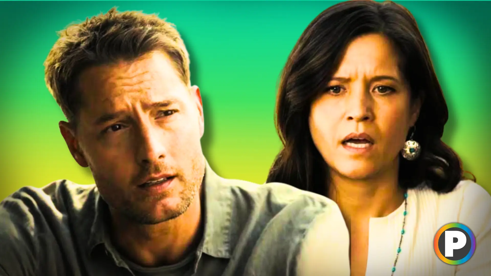 Justin Hartley and Chelle Ramos in Tracker Season 3 (Custom cover edited by Primetimer, Original Image ©️CBS)