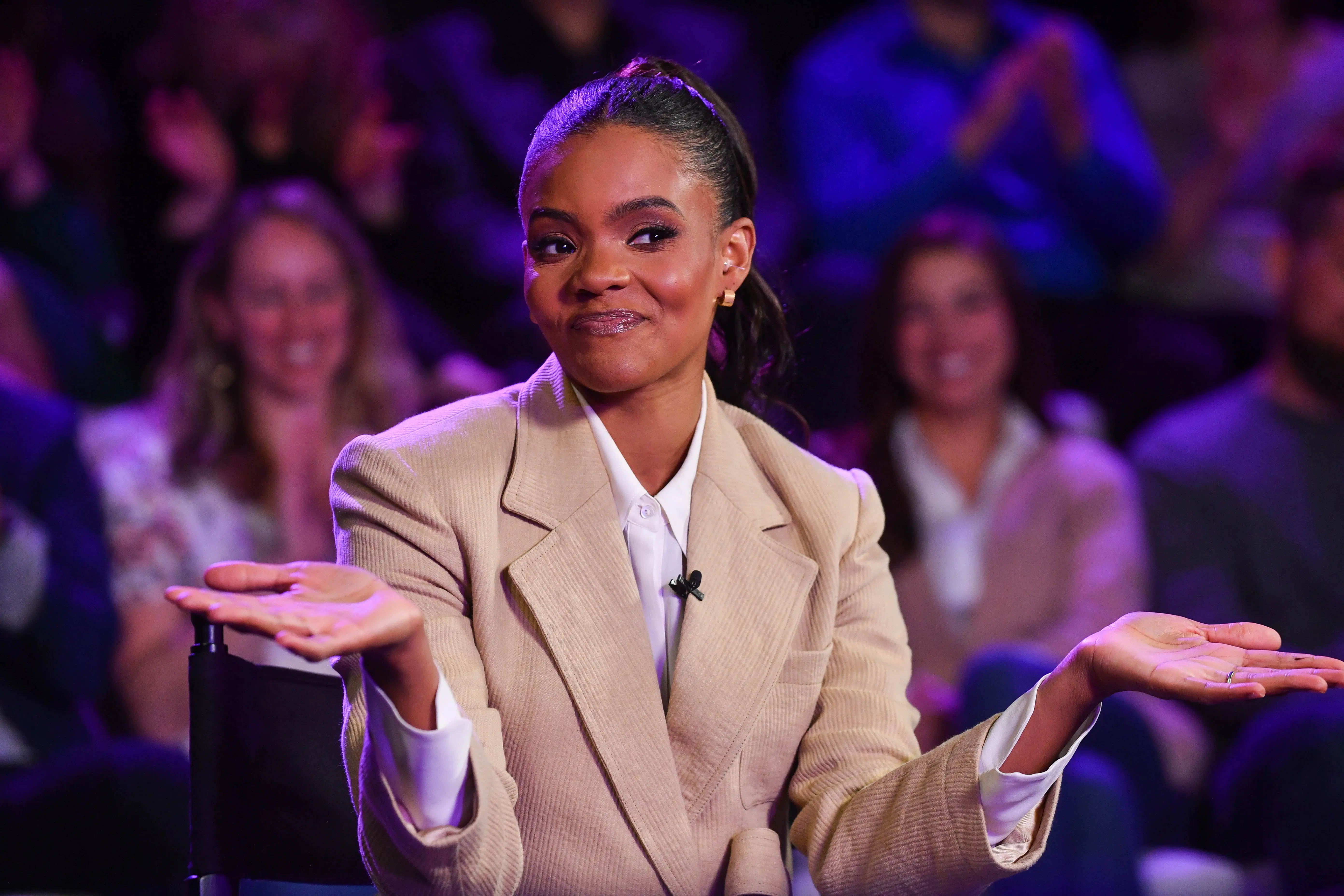 NASHVILLE, TENNESSEE - MARCH 29: Candace Owens is seen on set of "Candace" on March 29, 2022 in Nashville, Tennessee. The show will air today. (Photo by Jason Davis/Getty Images)