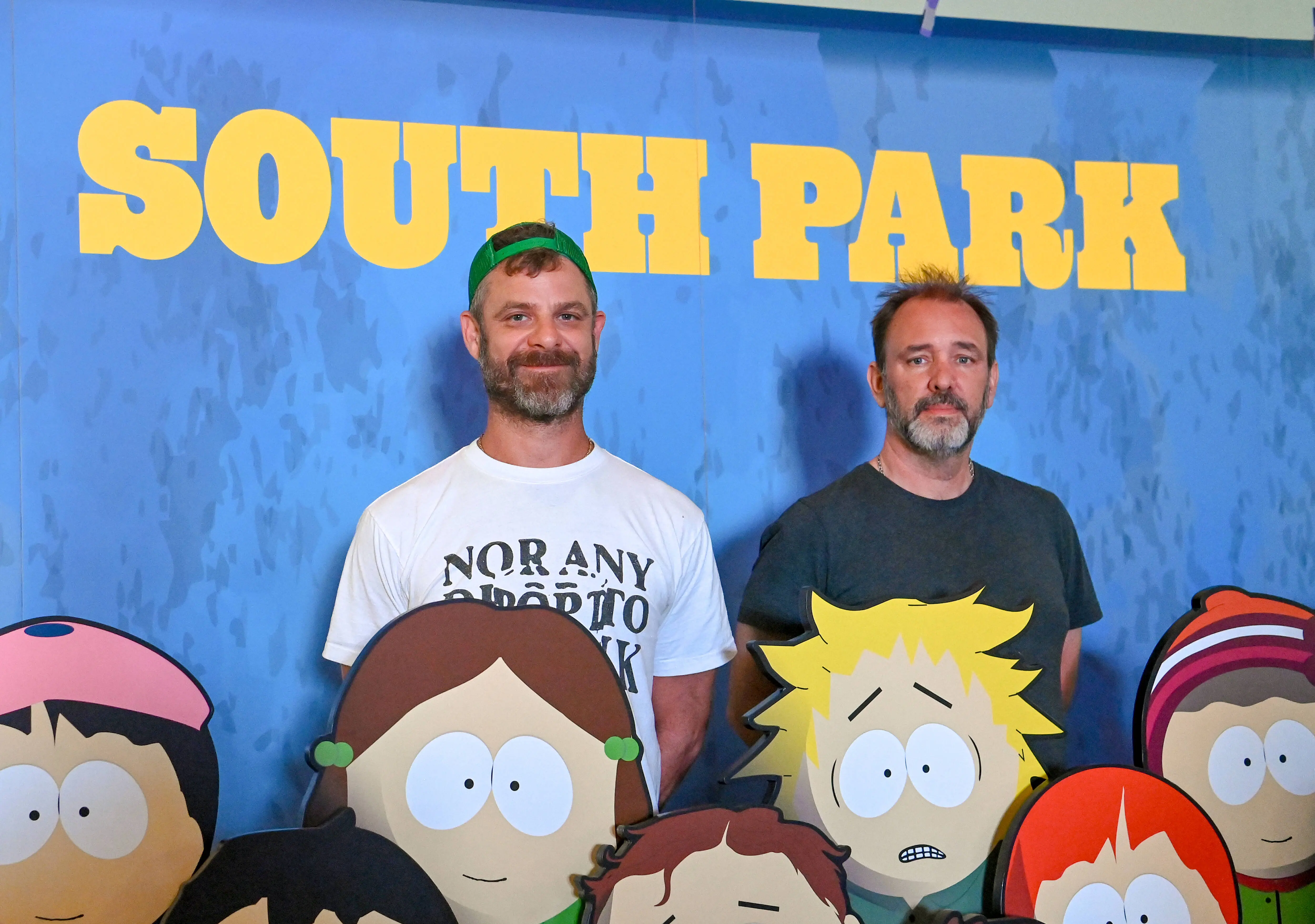 Matt Stone and Trey Parker attend Paramount+’s South Park In San Diego event during 2025 San Diego Comic-Con on July 24, 2025 in San Diego, California. (Photo by Jon Kopaloff/Getty Images for Paramount+)