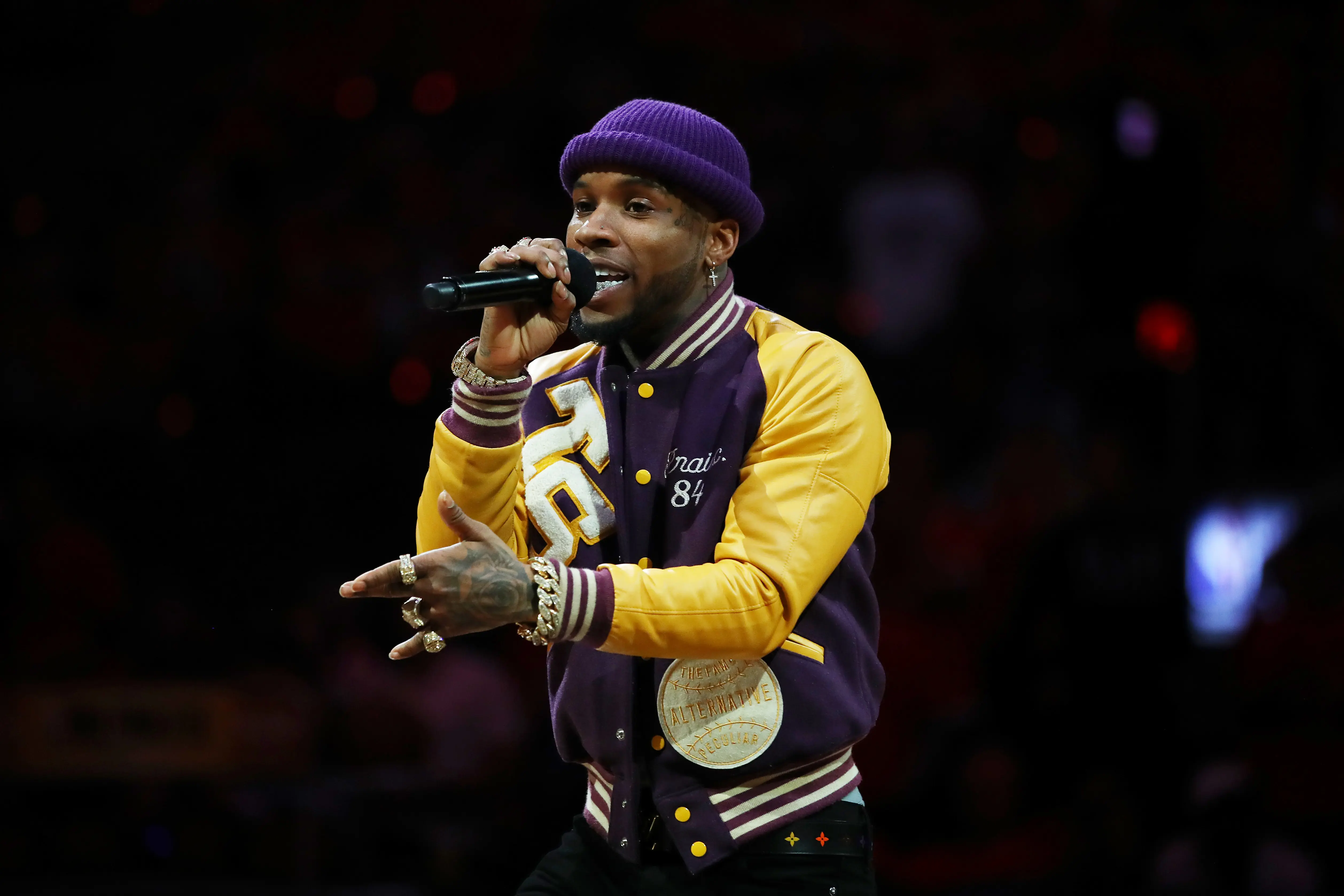 TORONTO, ONTARIO - JUNE 10: Torey Lanez performs during Game Five of the 2019 NBA Finals between the Golden State Warriors and the Toronto Raptors at Scotiabank Arena on June 10, 2019 in Toronto, Canada. NOTE TO USER: User expressly acknowledges and agrees that, by downloading and or using this photograph, User is consenting to the terms and conditions of the Getty Images License Agreement. (Photo by Gregory Shamus/Getty Images)