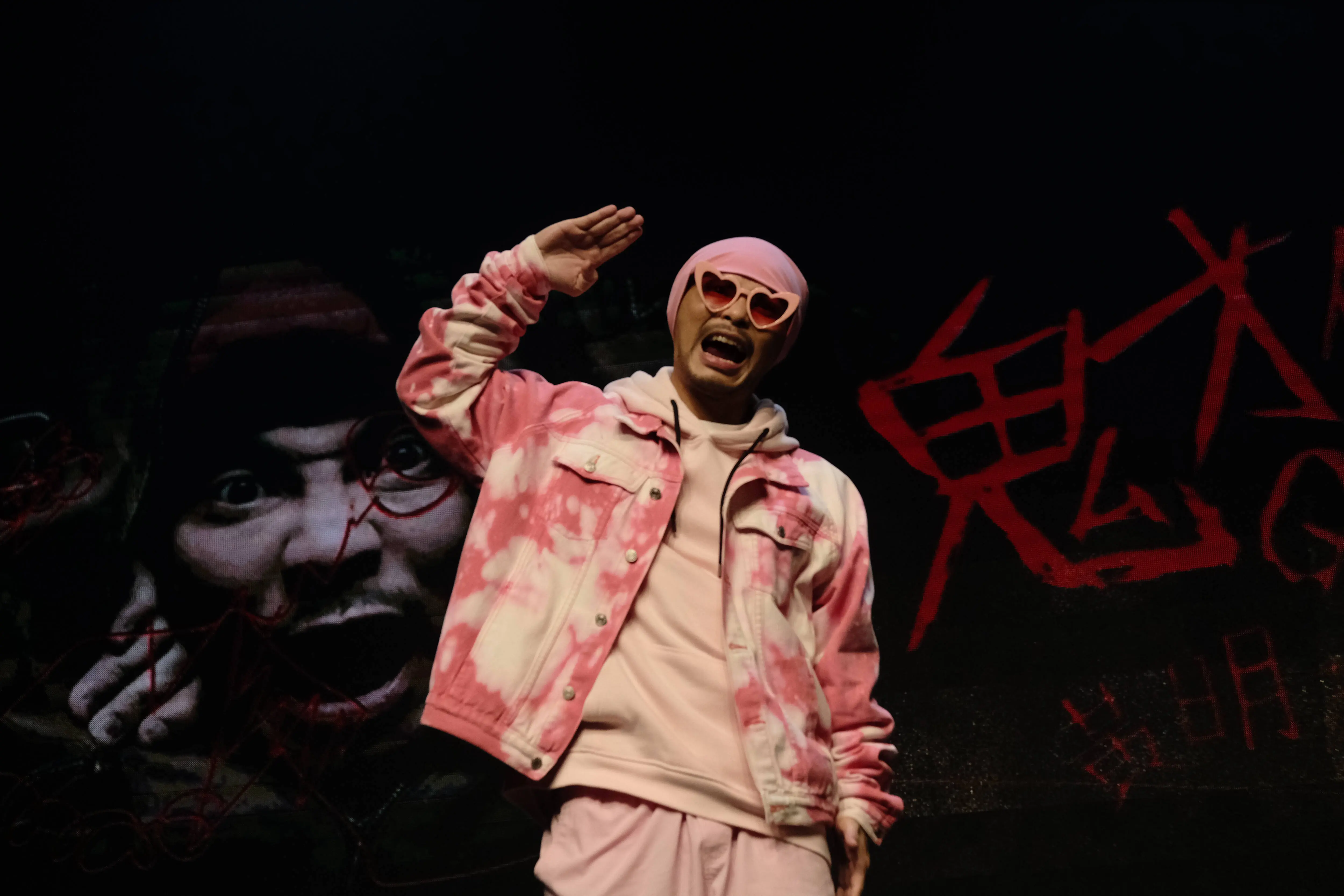 TAIPEI, TAIWAN - NOVEMBER 15: Controversial Malaysian singer-songwriter Namewee, who has been accused of insulting China and Chinese people with his recent viral hit ballad âFragile,â and advocating independence for Hong Kong and Taiwan, seen performing on stage before holding press conference in Taipei, Taiwan on November 15, 2021. (Photo by Walid Berrazeg/Anadolu Agency via Getty Images)