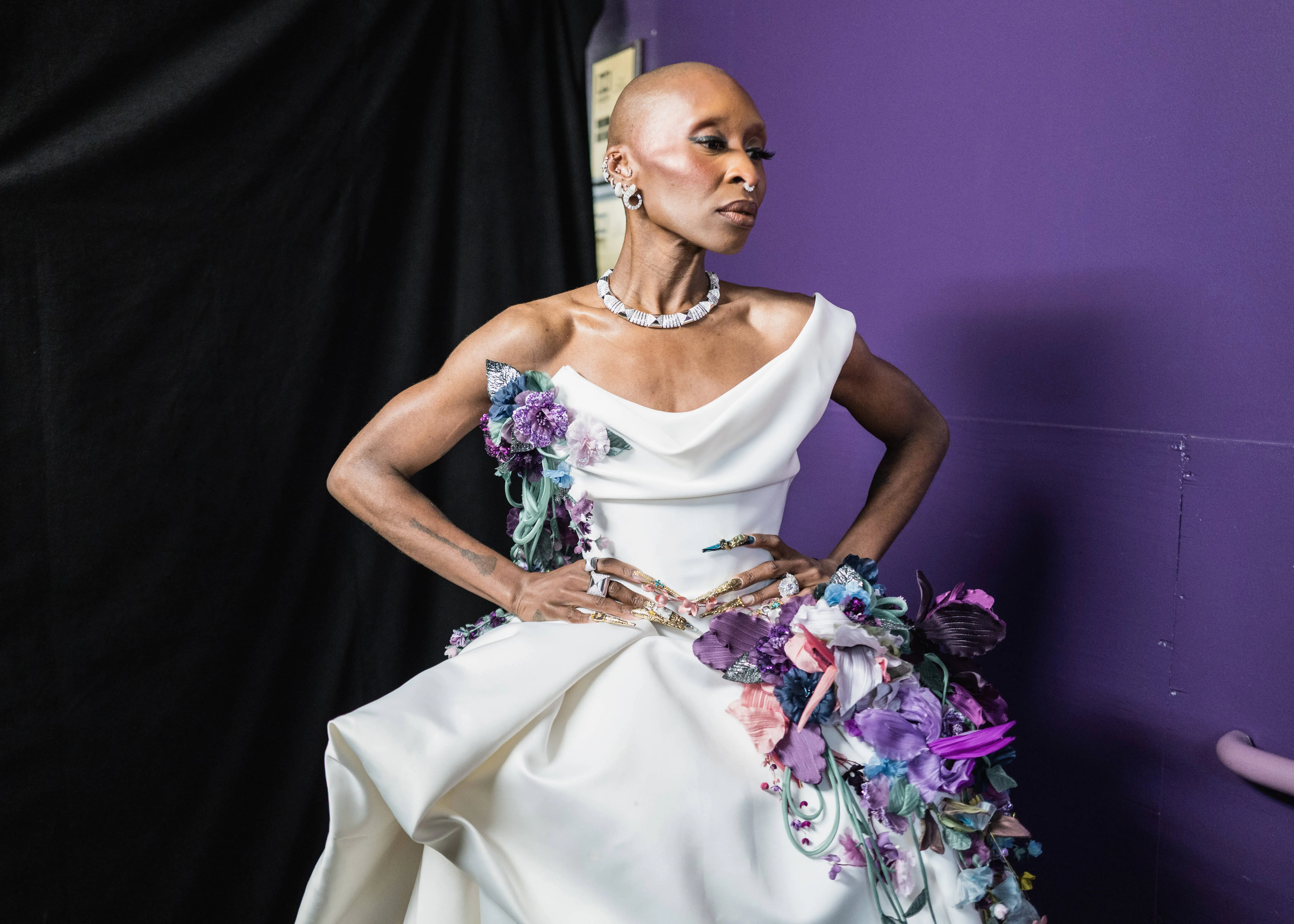 HOLLYWOOD, CALIFORNIA - MARCH 02: (EDITORIAL ONLY, NO BOOK COVERS) Cynthia Erivo seen backstage at the 97th Annual Oscars at Dolby Theatre on March 02, 2025 in Hollywood, California. (Photo by John Shearer/97th Oscars/The Academy via Getty Images)