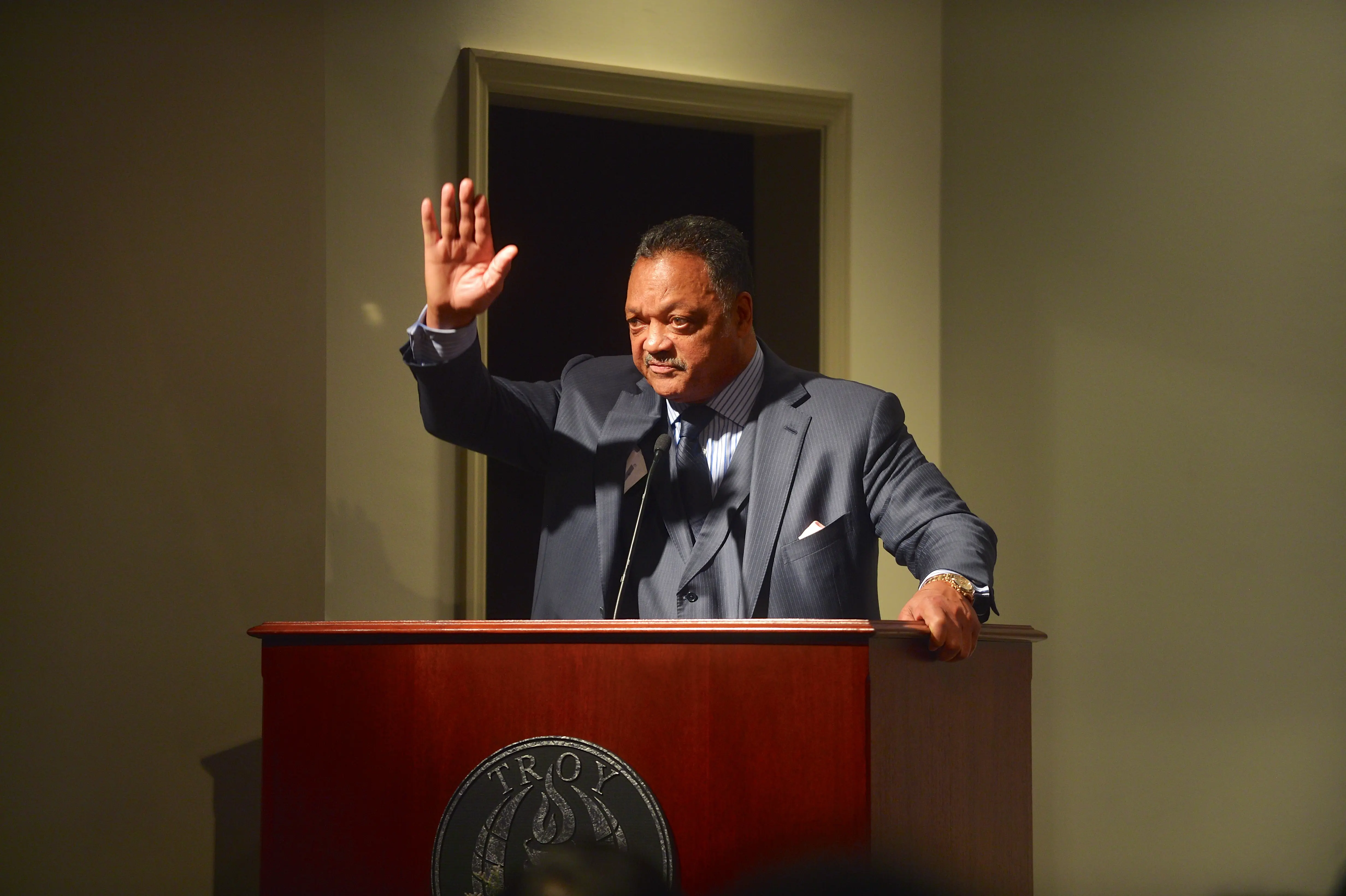 MONTGOMERY, AL - MARCH 06:  Rev. Jesse Jackson attends the reception honoring the 50th anniversary of the "Selma to Montgomery" March at Rosa Parks Library Museum on March 6, 2015 in Montgomery, Alabama.  (Photo by Jason Davis/Getty Images for 51 Miles Forward presented by Hyundai Motor America)