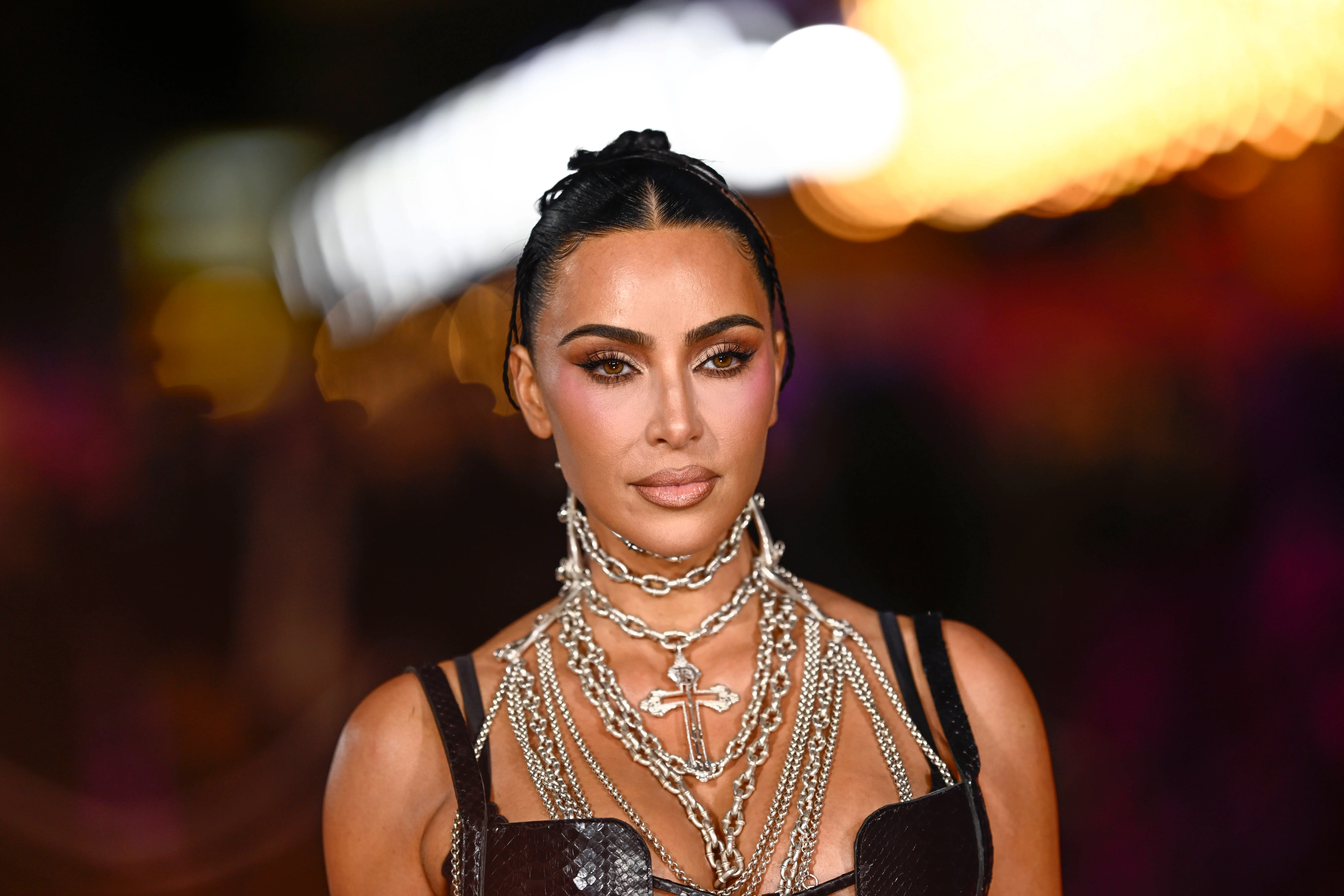 Kim Kardashian attends the "All's Fair" London Premiere at Odeon Luxe Leicester Square (Image via Getty)