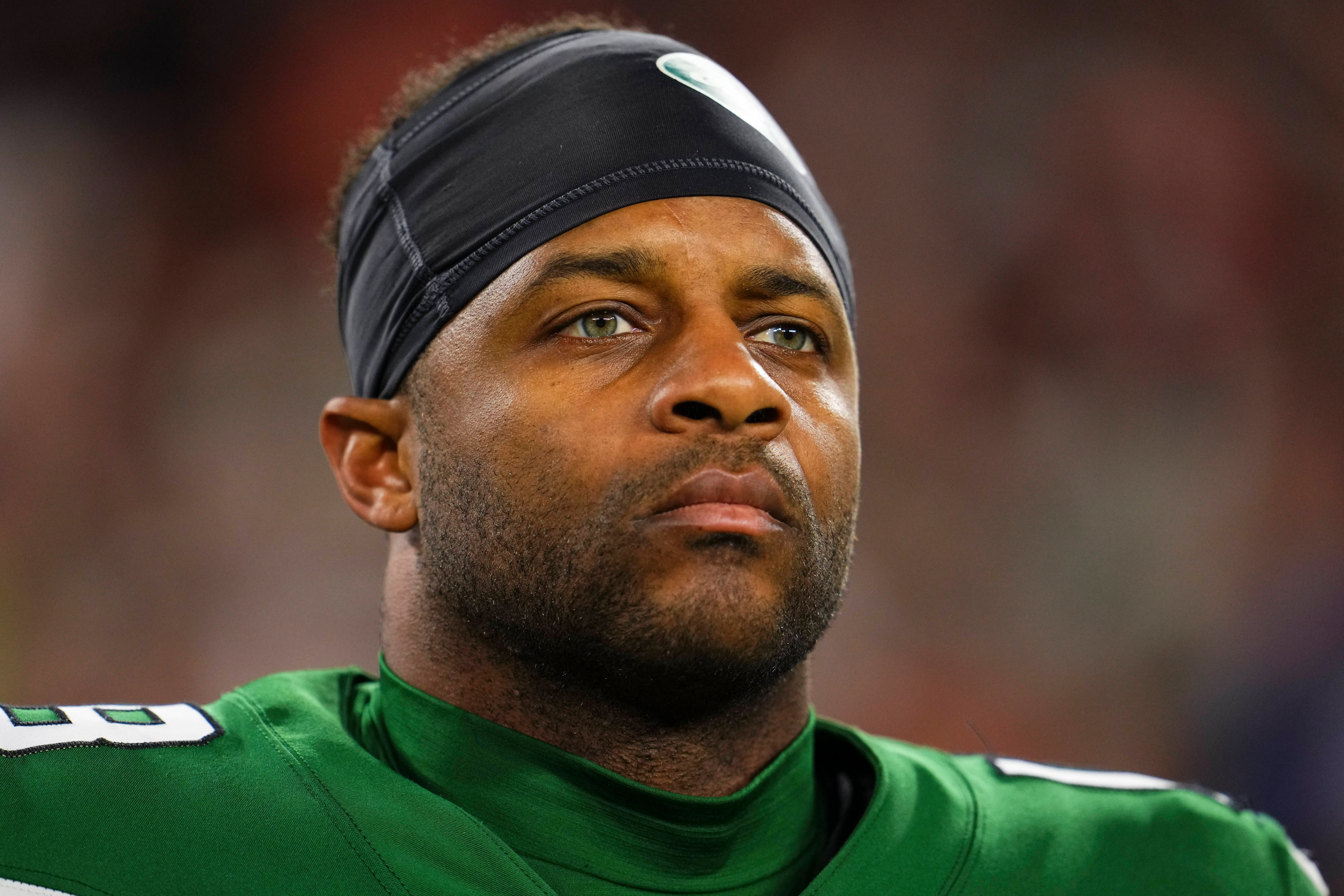 Special Forces: World’s Toughest Test star Randall Cobb #18 of the New York Jets looks on on from the sideline prior to an NFL football game against the Cleveland Browns (Image via Getty)