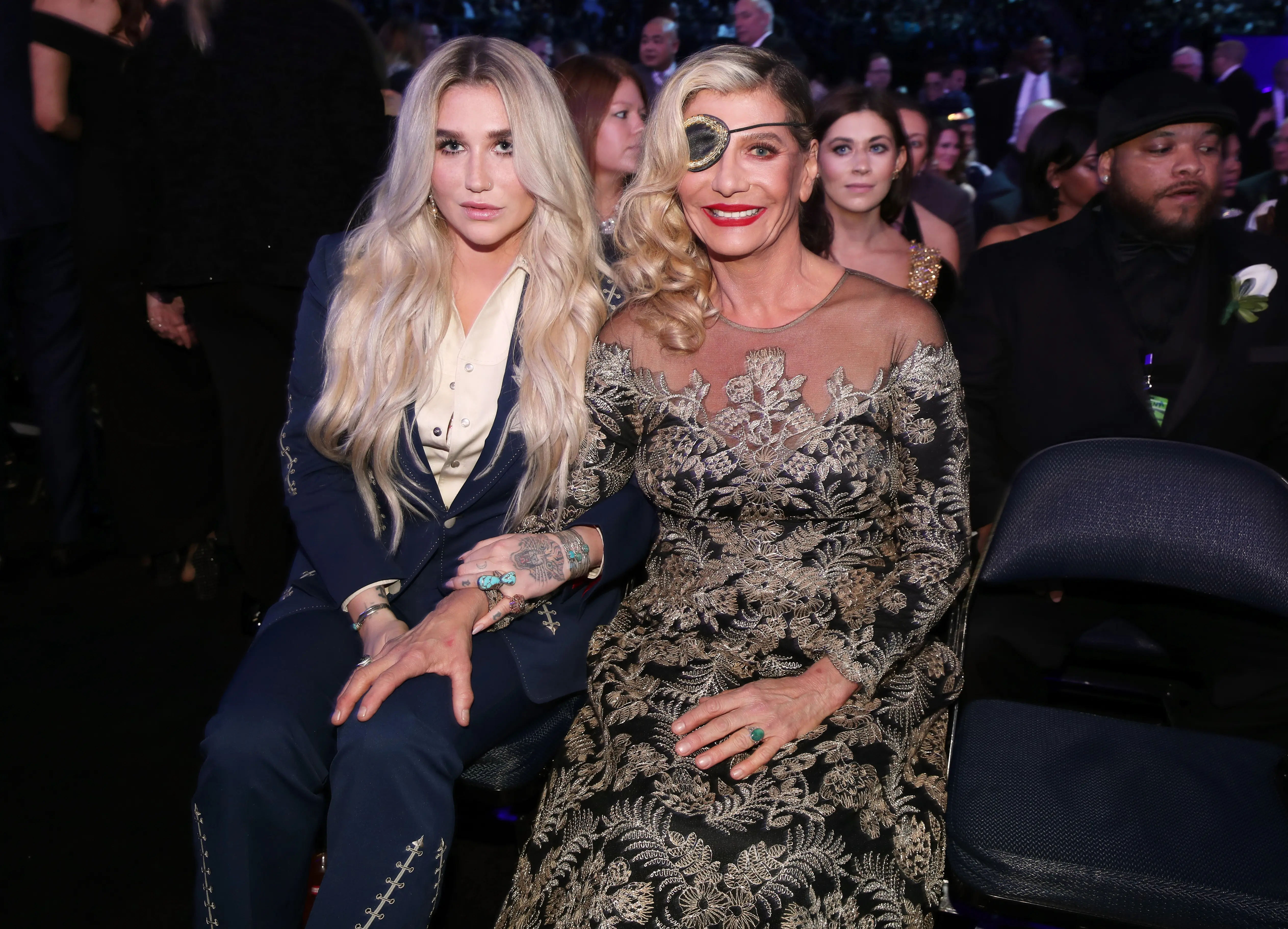 NEW YORK, NY - JANUARY 28:  Recording artist Kesha and Pebe Sebert attends the 60th Annual GRAMMY Awards at Madison Square Garden on January 28, 2018 in New York City.  (Photo by Christopher Polk/Getty Images for NARAS)