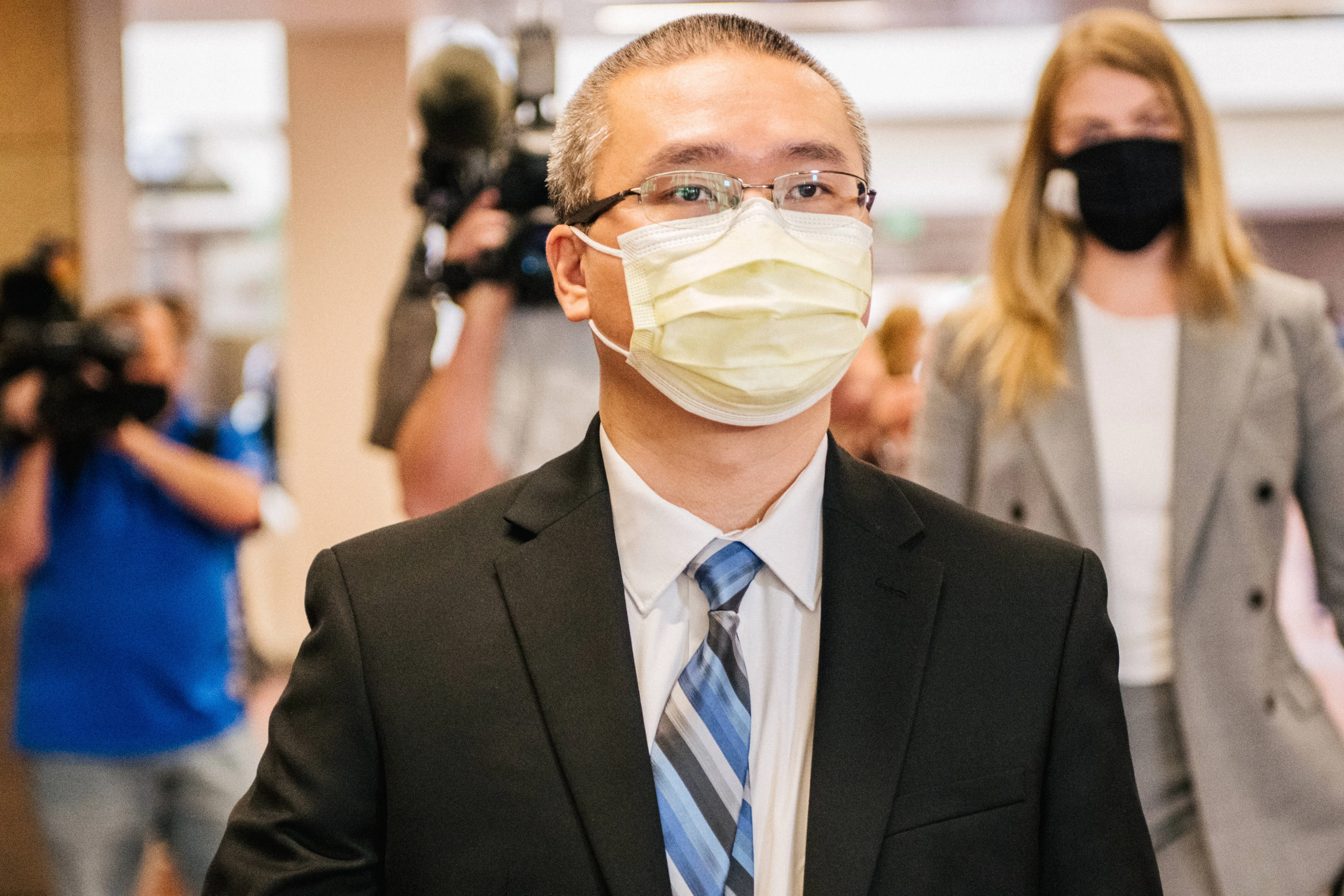 MINNEAPOLIS, MN - JULY 21: Former Minneapolis Police officer Tou Thao exits the Hennepin County Government Center, after a courthouse appearance, on July 21, 2020 in Minneapolis, Minnesota. Thao is charged with aiding and abetting second-degree manslaughter in the death of George Floyd. (Photo by Brandon Bell/Getty Images)