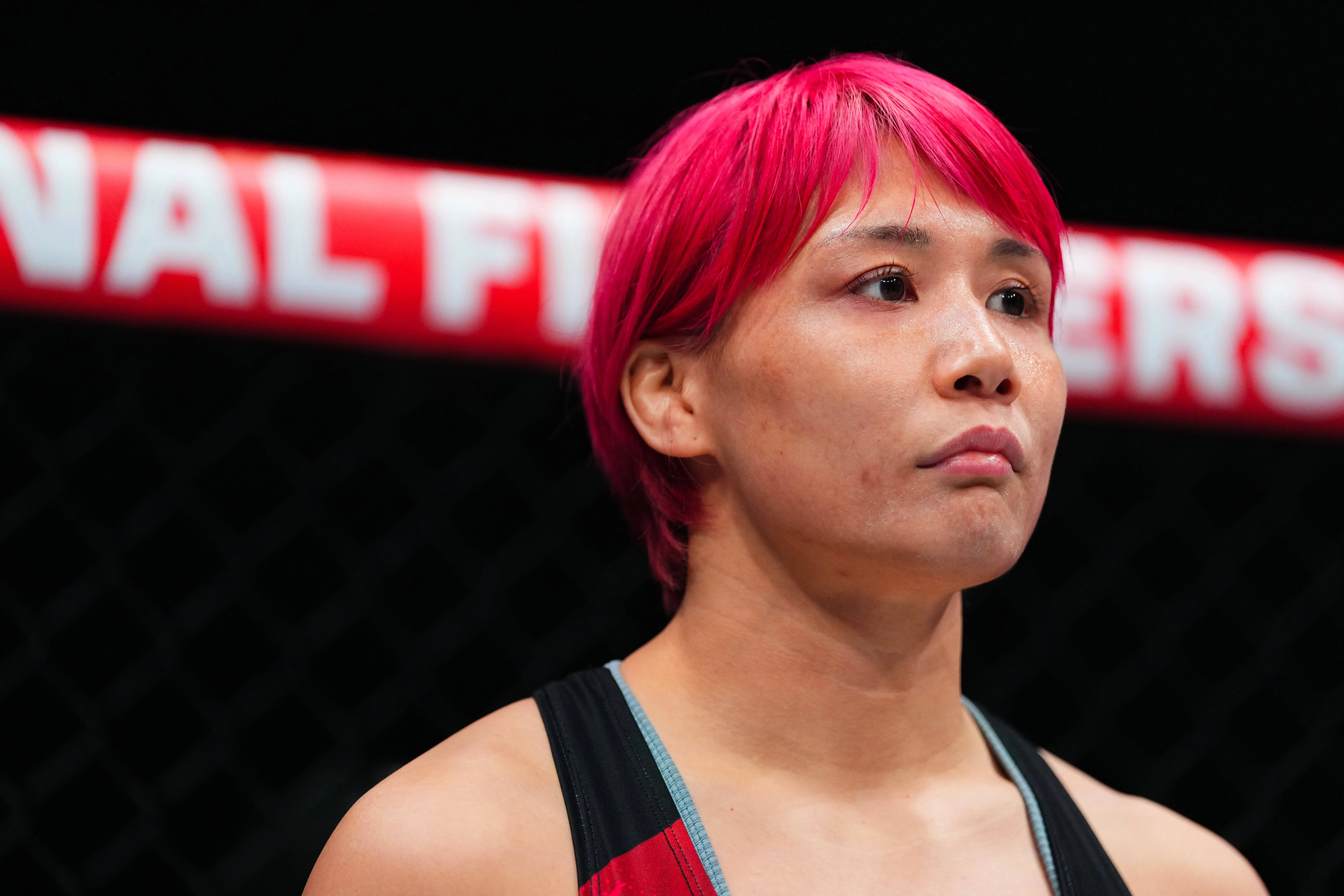 Kana Watanabe prepares to fight against Jena Bishop during the first round of the PFL 2025 World Tournament (Image via Getty)