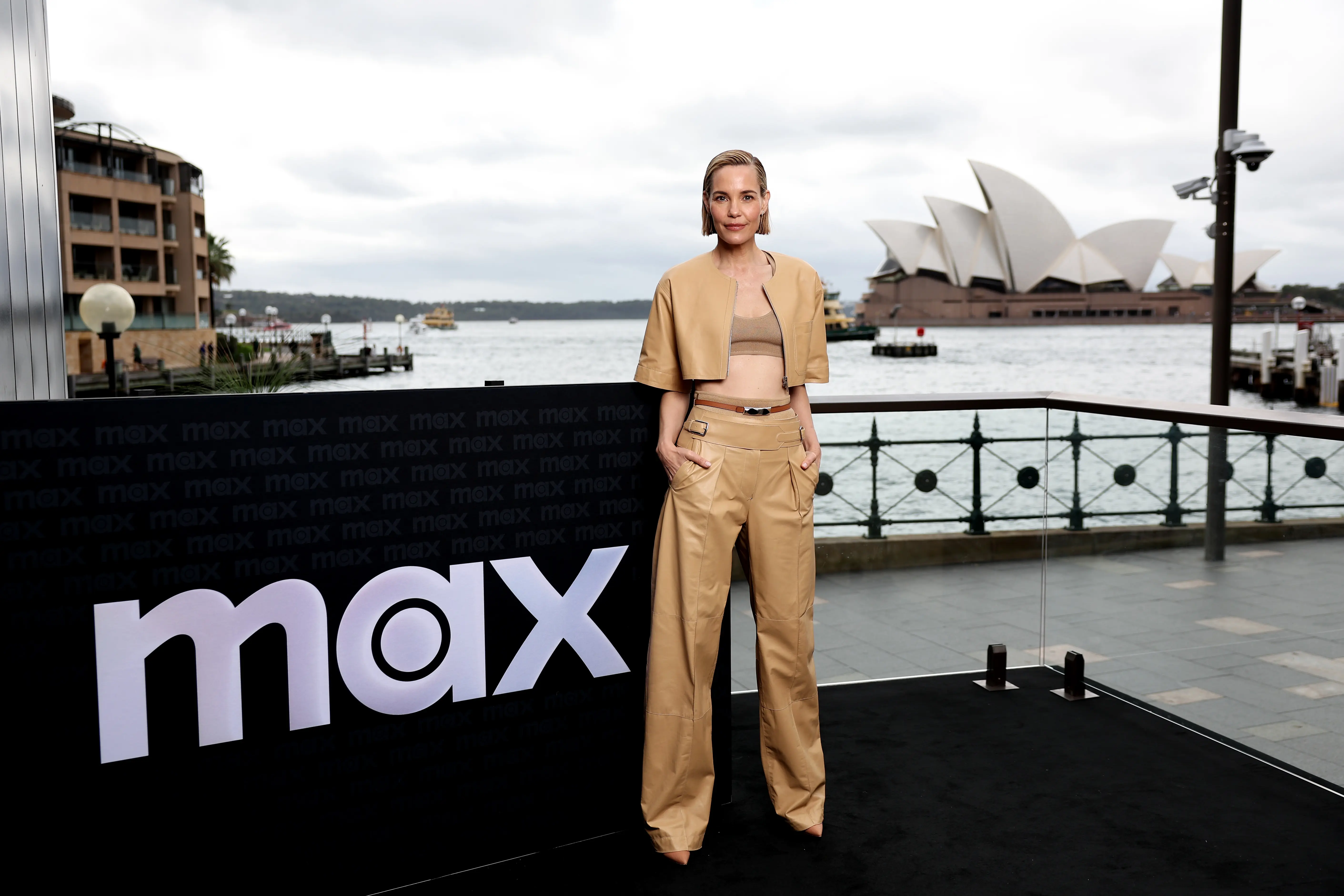 SYDNEY, AUSTRALIA - MARCH 31: The White Lotus season 3 cast member  Leslie Bibb poses for a photocall at the Park Hyatt on March 31, 2025 in Sydney, Australia. (Photo by Don Arnold/WireImage)