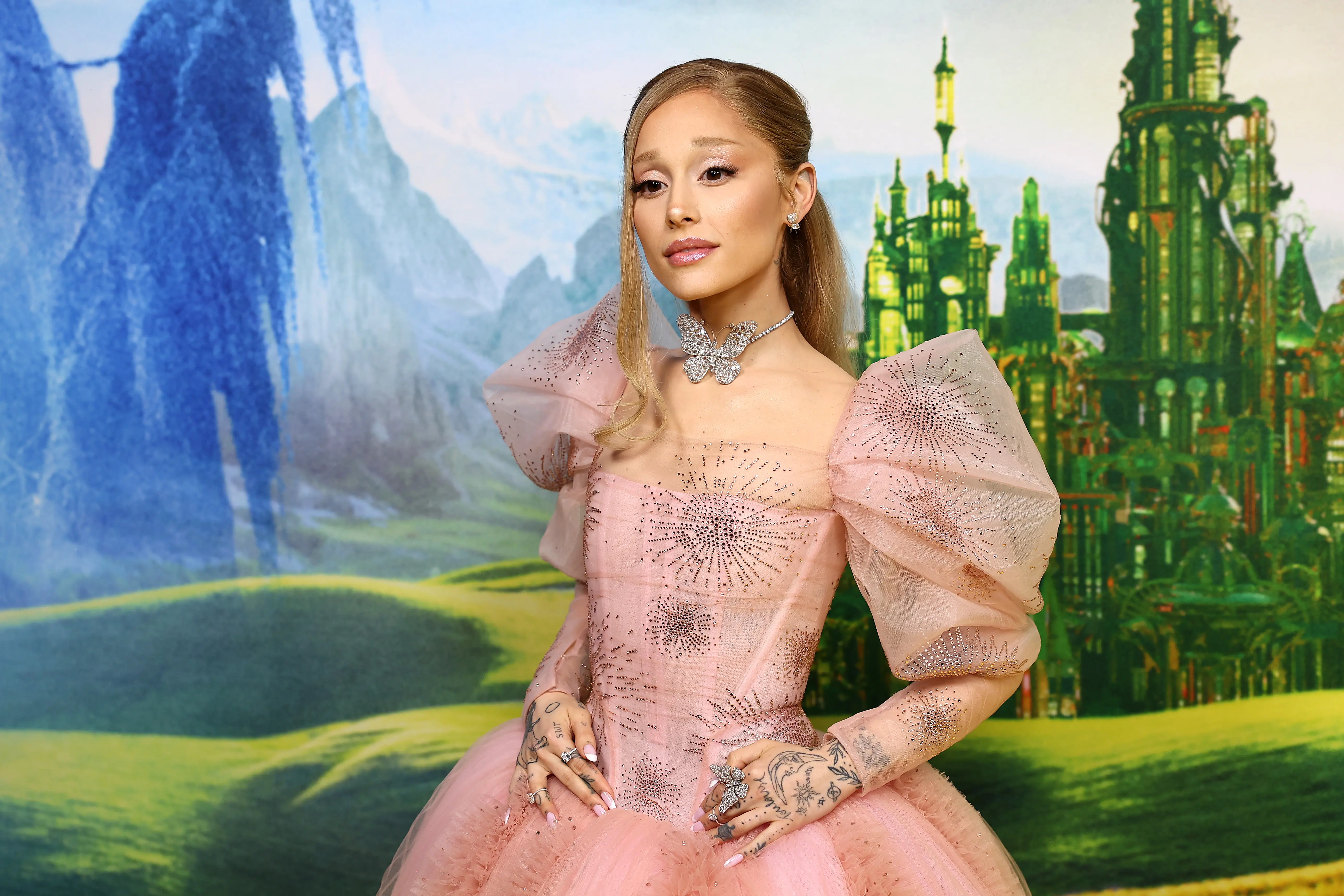 SYDNEY, AUSTRALIA - NOVEMBER 03: Ariana Grande attends the "Journey Through Oz" Tour to celebrate the Australian premiere of "Wicked" at State Theatre on November 03, 2024 in Sydney, Australia. (Photo by Don Arnold/WireImage)