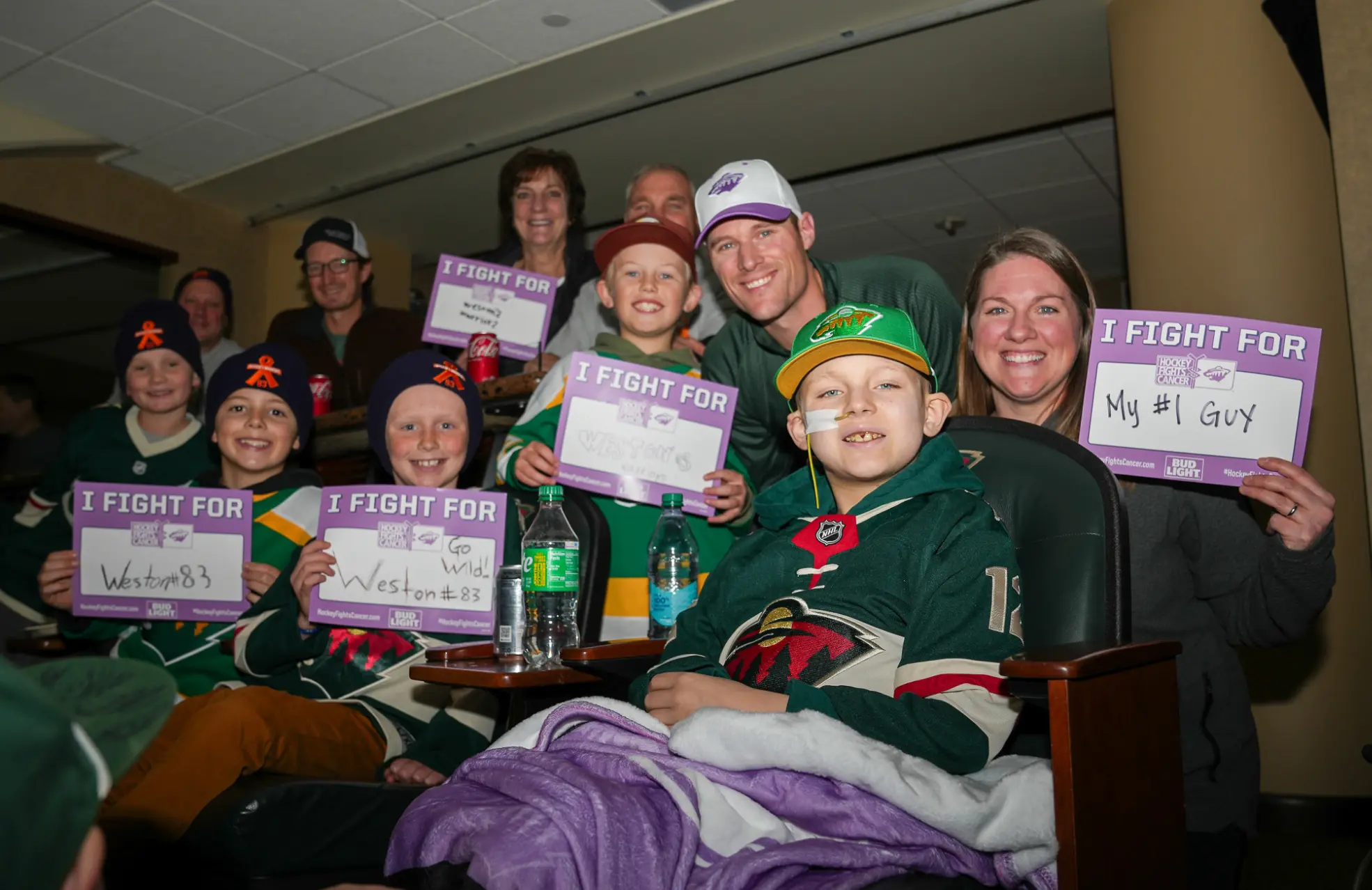 Weston Paszkiewicz, a fan of MN Wild, being honored by the team (Image via X/@mnwild)