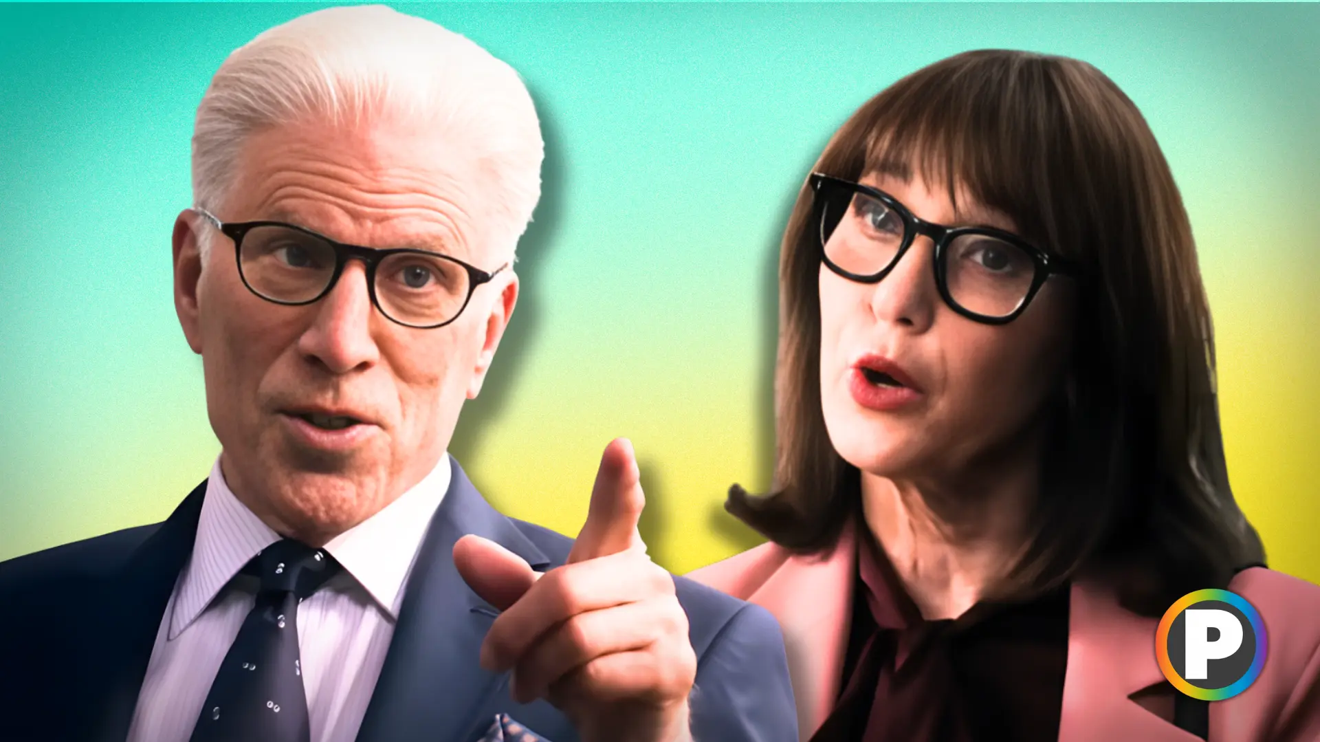 Ted Danson and Jill Talley in A Man on the Inside Season 2 (Custom cover edited by Primetimer, Original Image ©️Netflix)