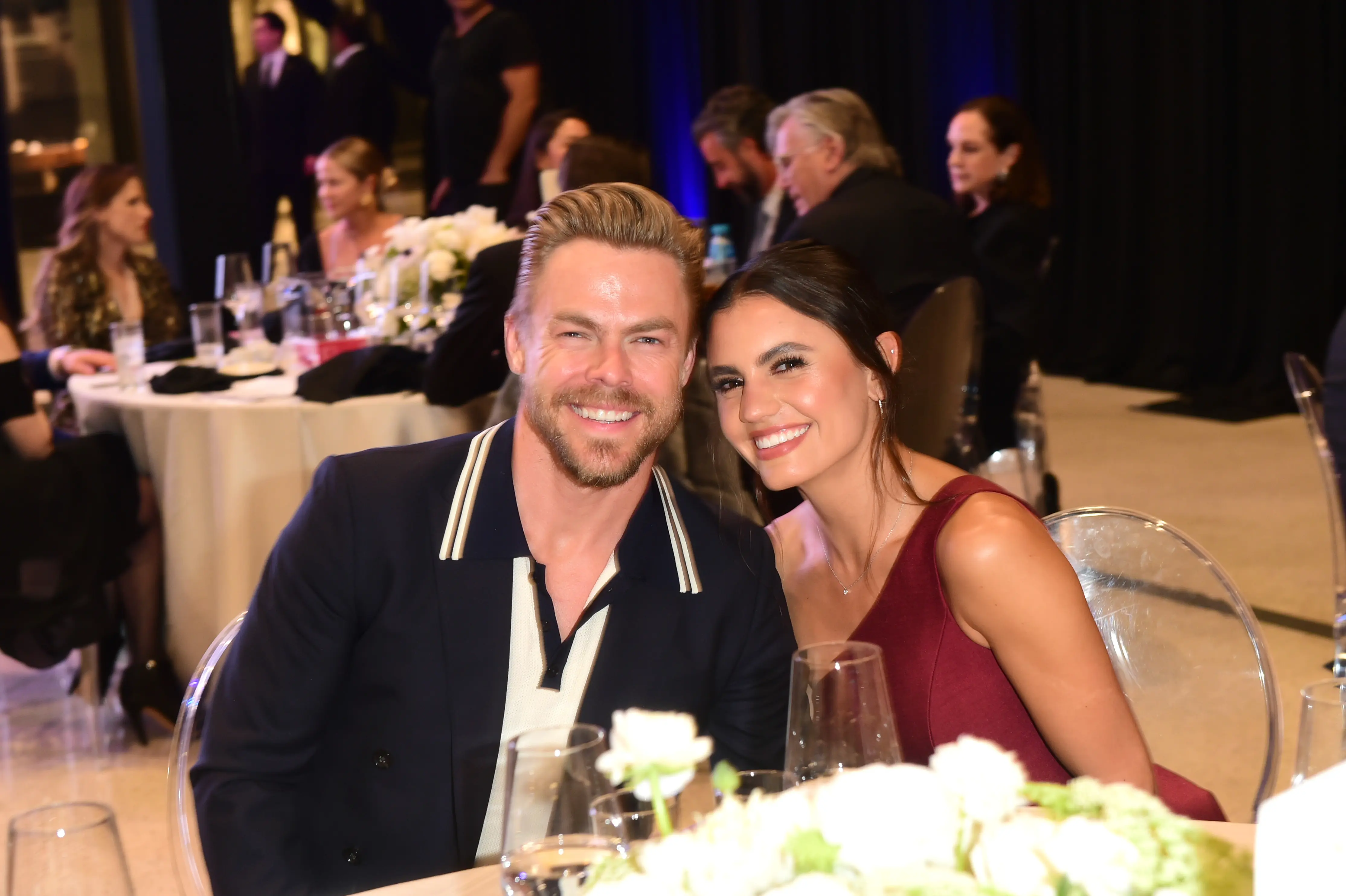 Derek Hough and Hayley Erbert attend the NAMI West Los Angeles first annual 2023 Mental Health Gala honoring the life &amp; legacy of Stephen “tWitch” Boss (Image via Getty)