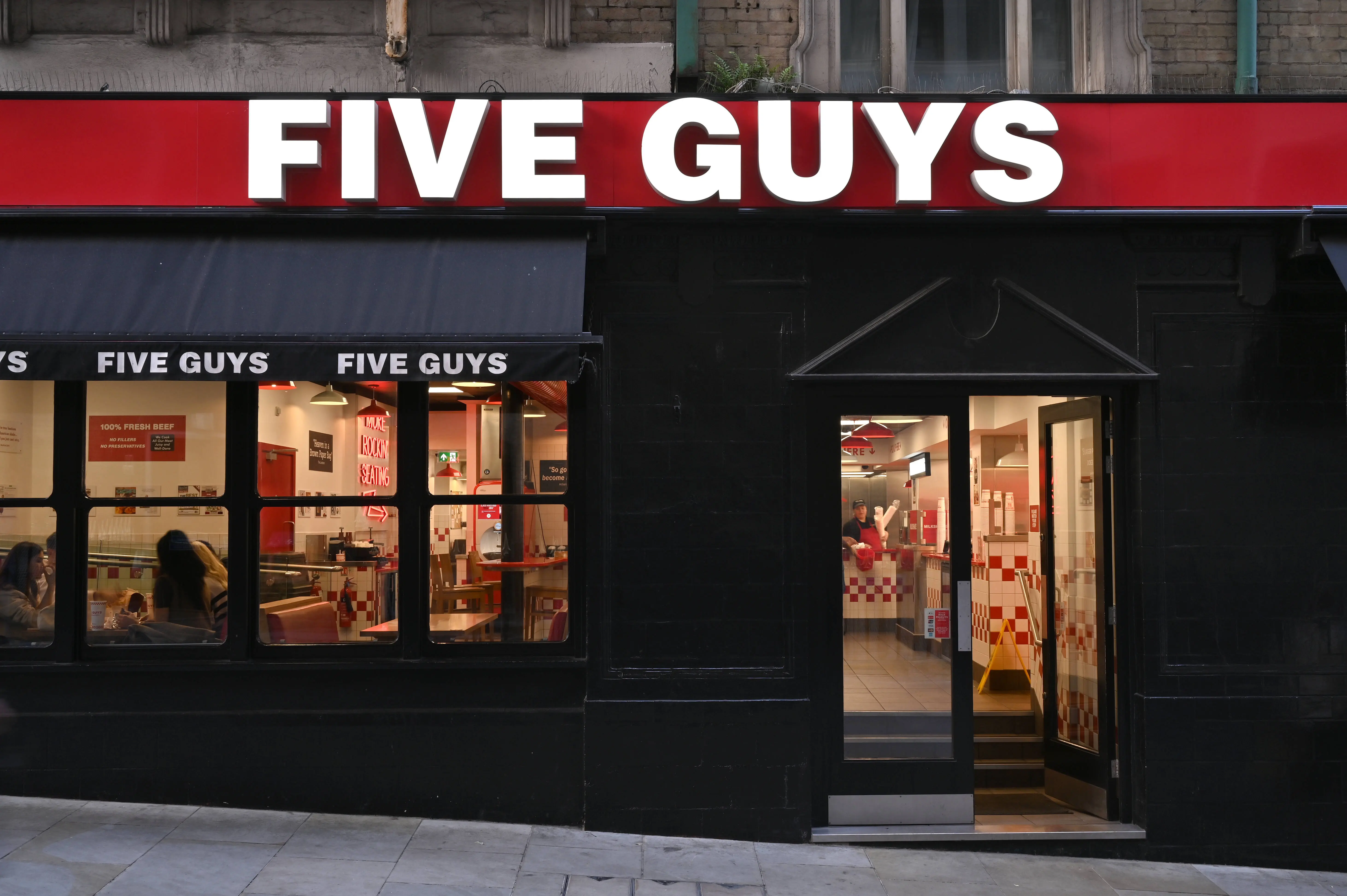 Five Guys Reintroduces Limited-Edition Candy Cane Crunch Milkshake for Holiday Season (Photo by John Keeble/Getty Images)
