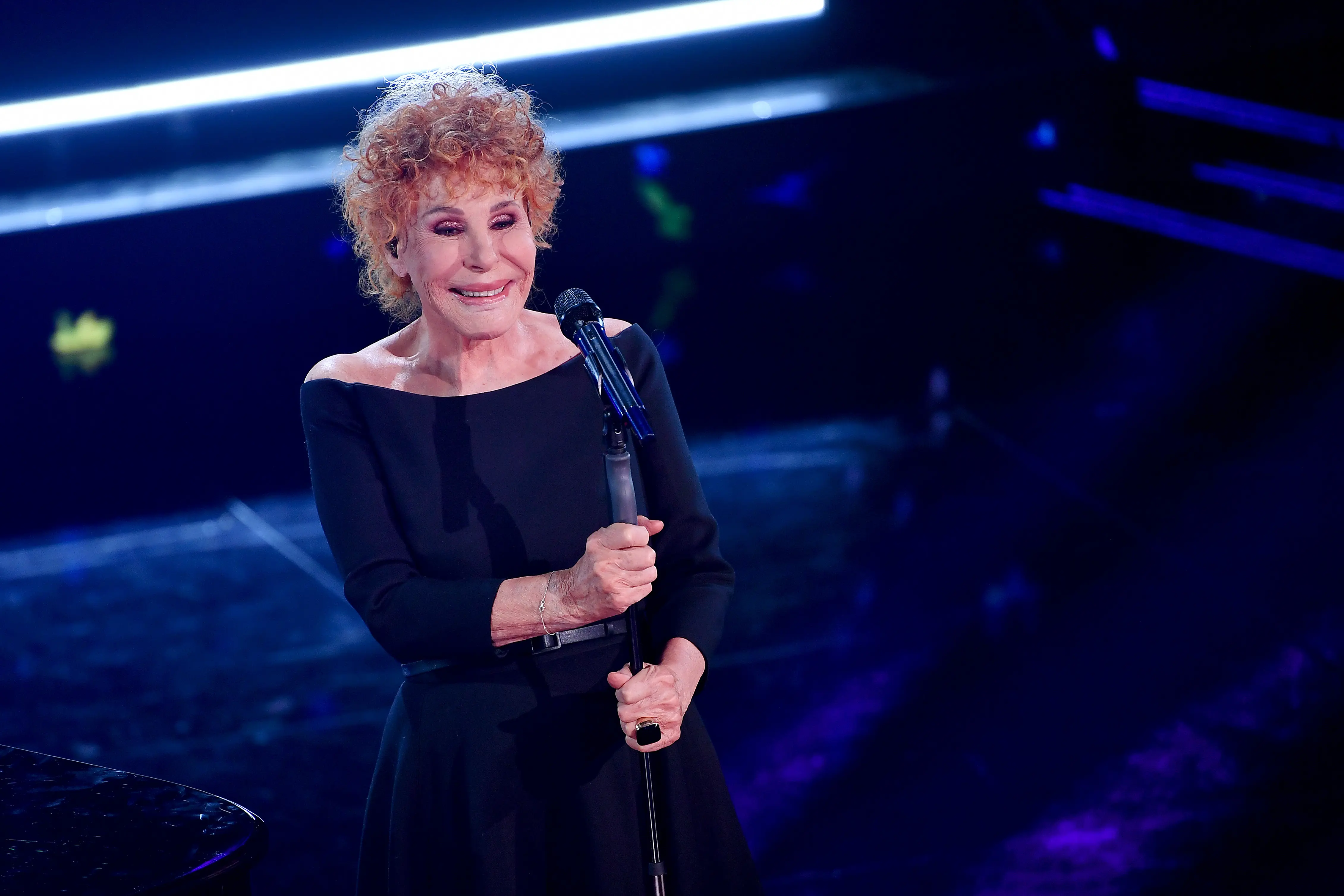 SANREMO, ITALY - MARCH 06:  Ornella Vanoni is seen on stage during at the 71th Sanremo Music Festival 2021 at Teatro Ariston on March 06, 2021 in Sanremo, Italy. (Photo by Jacopo Raule / Daniele Venturelli/Getty Images)