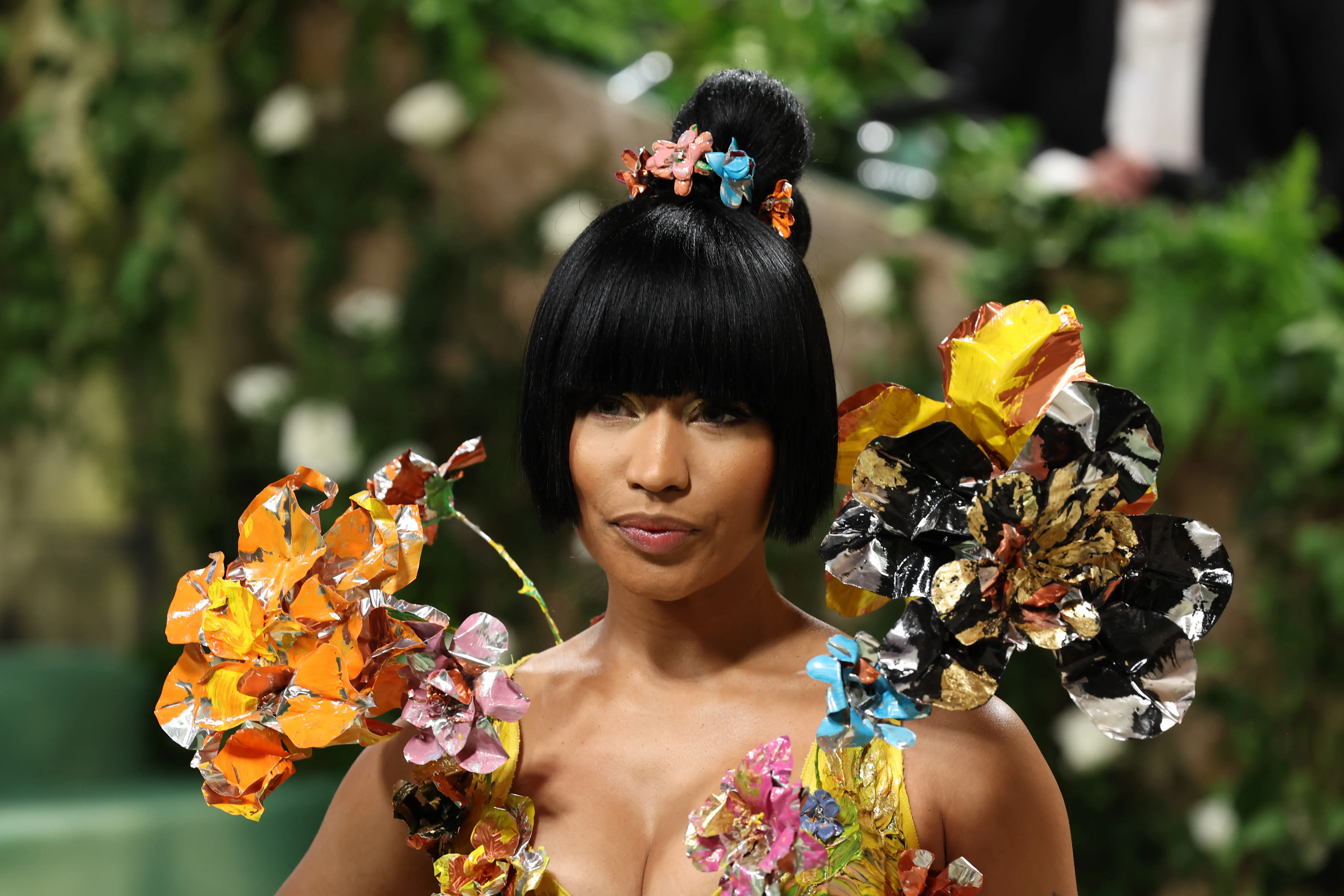 NEW YORK, NEW YORK - MAY 06: Nicki Minaj attends The 2024 Met Gala Celebrating "Sleeping Beauties: Reawakening Fashion" at The Metropolitan Museum of Art on May 06, 2024 in New York City. (Photo by Marleen Moise/Getty Images)
