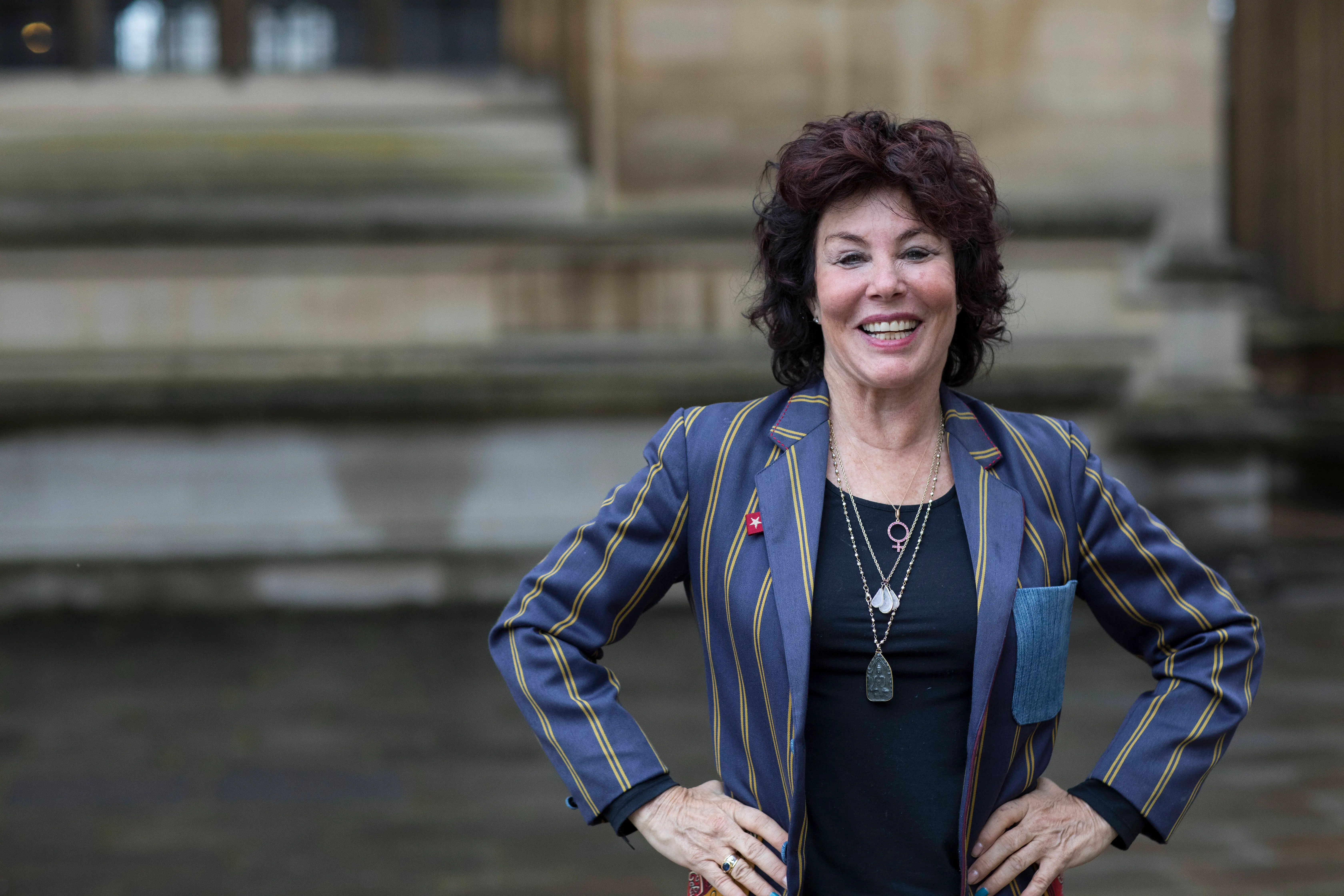OXFORD, ENGLAND - MARCH 24:  Ruby Wax, comedian and writer, at the FT Weekend Oxford Literary Festival on March 24, 2018 in Oxford, England.  (Photo by David Levenson/Getty Images)
