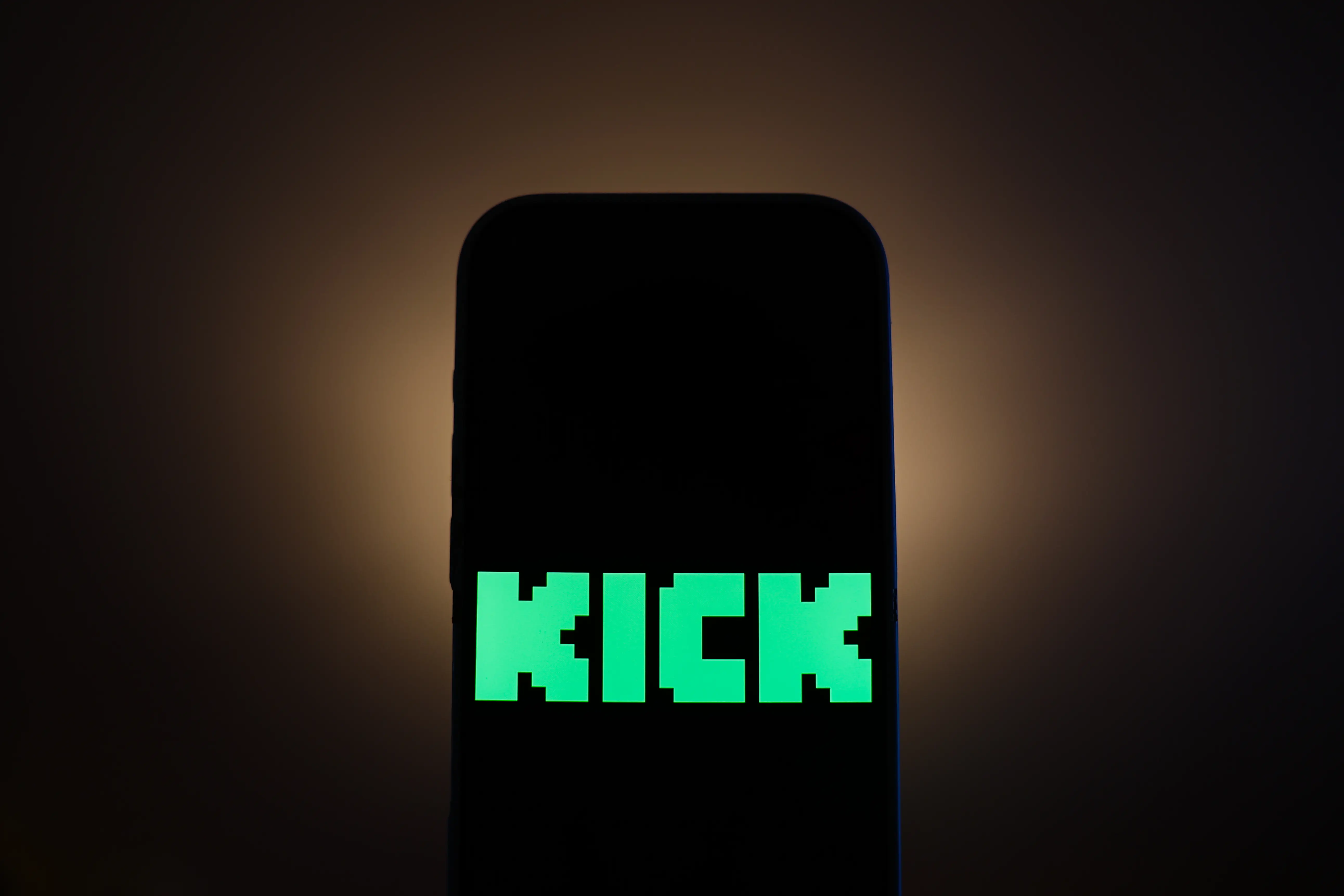 Kick logo displayed on a phone screen is seen in this illustration photo taken in Poland on December 15, 2024. (Photo by Jakub Porzycki/NurPhoto via Getty Images)