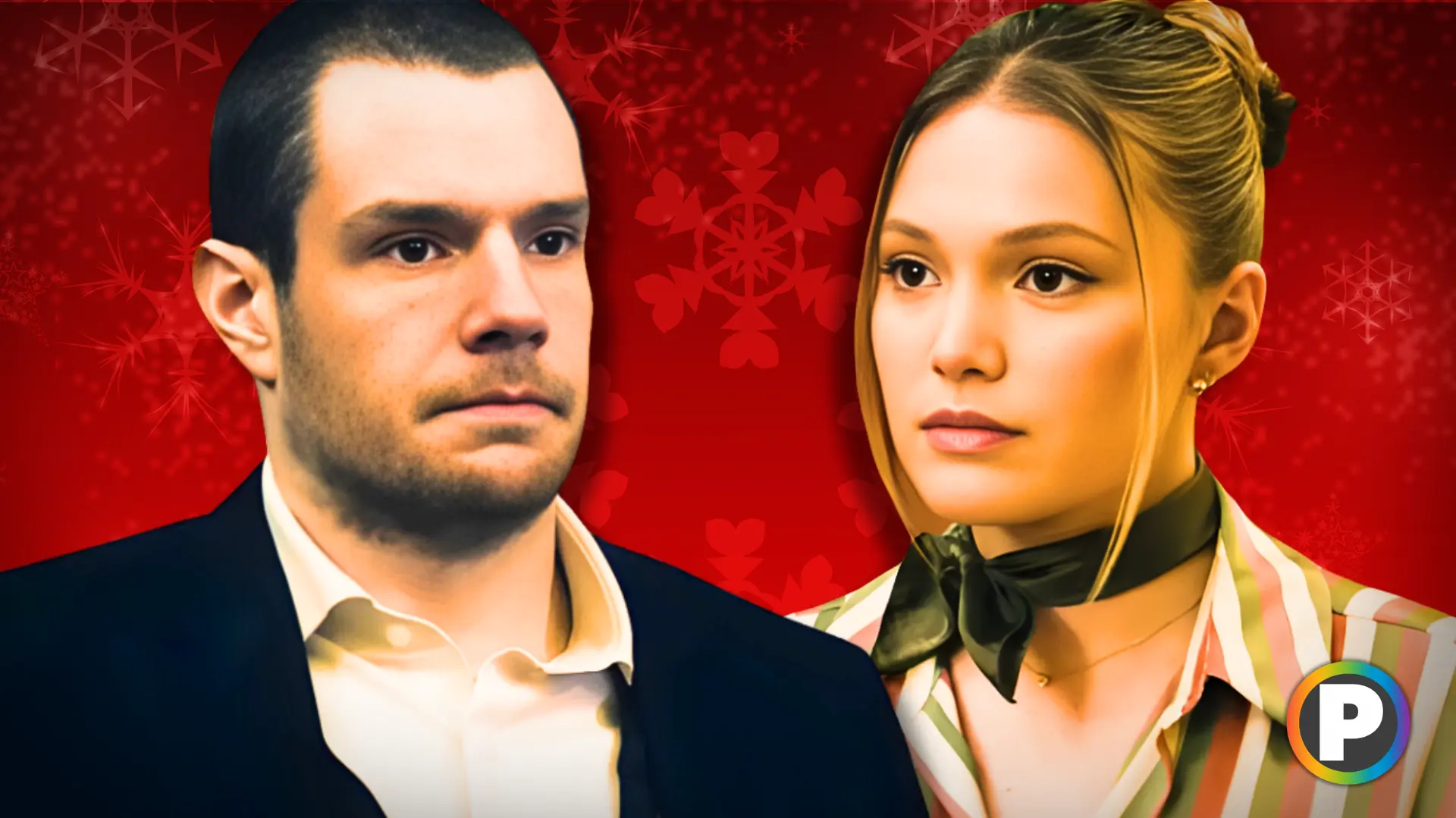 Connor Swindells and Olivia Holt in Jingle Bell Heist (Custom cover edited by Primetimer, Original Image ©️Netflix)