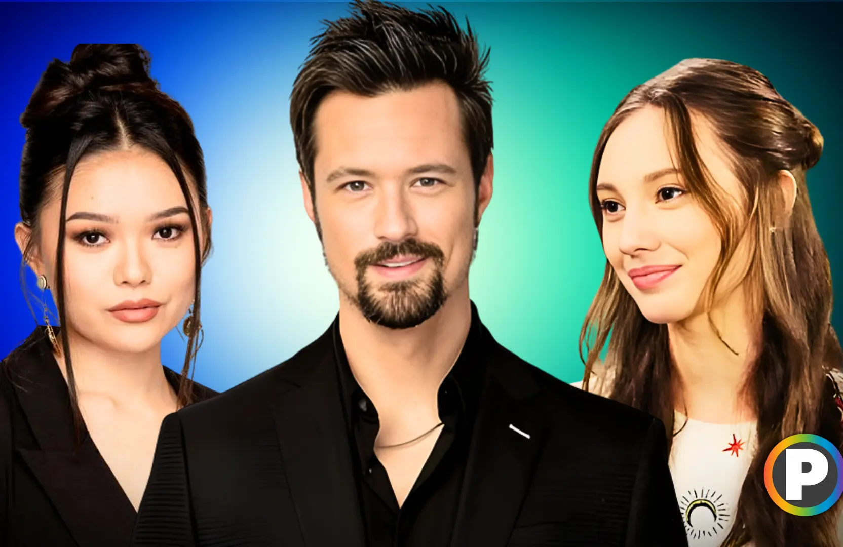 Lisa Yamada, Matthew Atkinson and Sydney Bullock of The Bold and the Beautiful [Custom cover edited by Primetimer. Original Images © CBS]