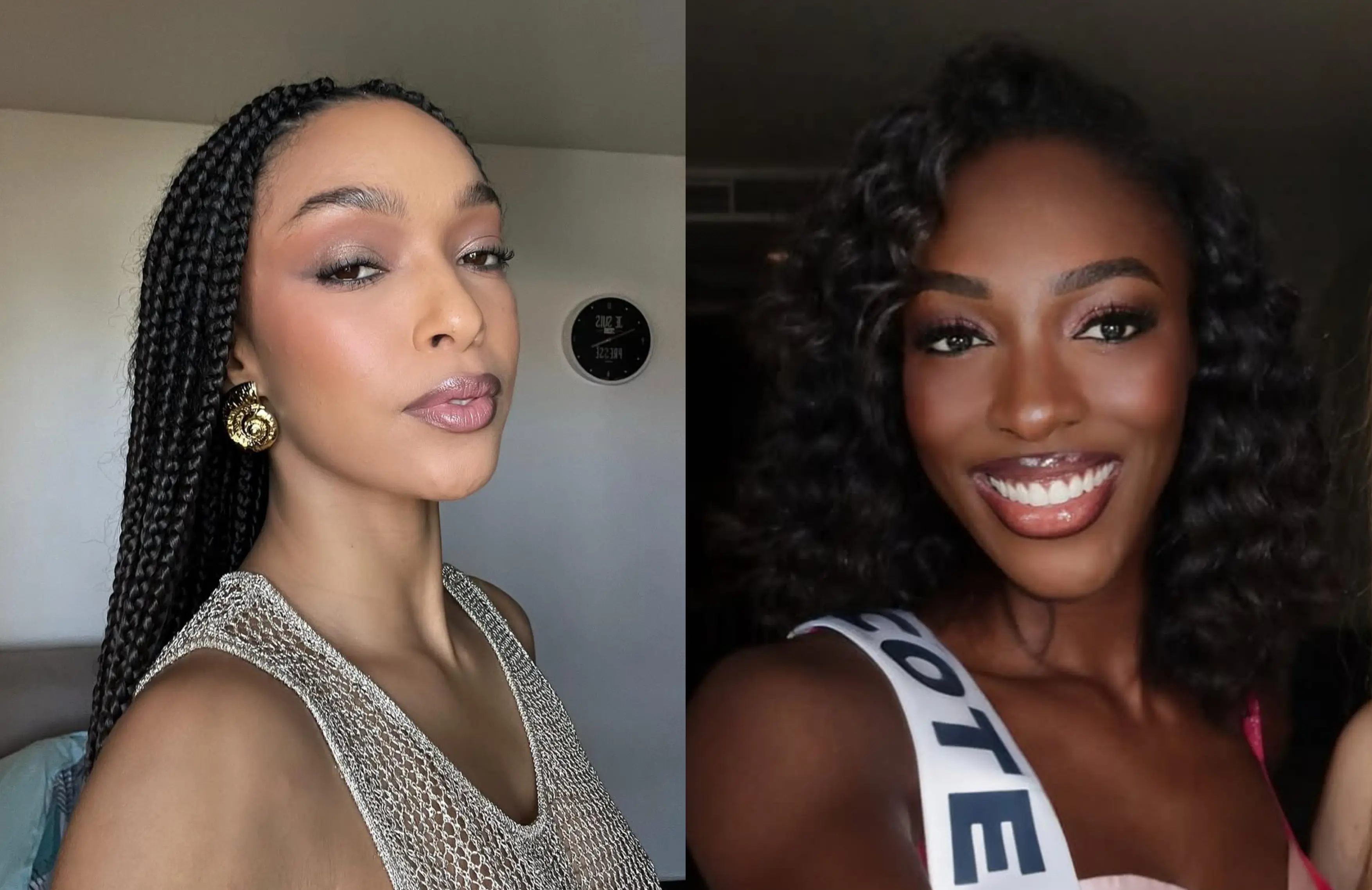 Miss Guadeloupe Ophély Mézino criticizes Miss Universe pageant's owner Raul Rocha's comment about Olivia Yace's passport. (Image via Instagram/@ophelymezinooff, @olivia.yace)