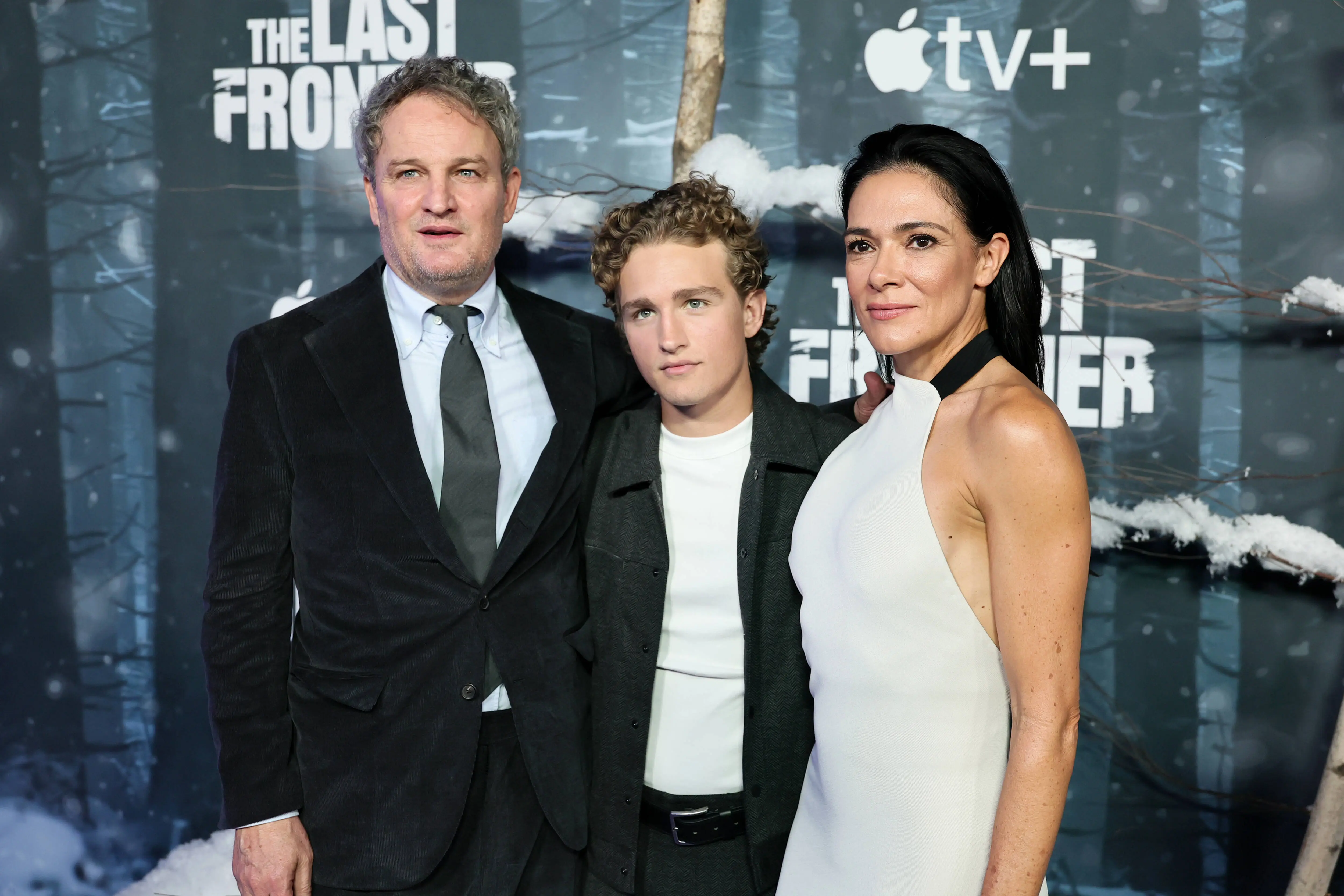 NEW YORK, NEW YORK - OCTOBER 07: (L-R) Jason Clarke, Tait Blum and Simone Kessell attend Apple TV+'s "The Last Frontier" World Premiere at Regal Union Square on October 07, 2025 in New York City. (Photo by Theo Wargo/Getty Images)