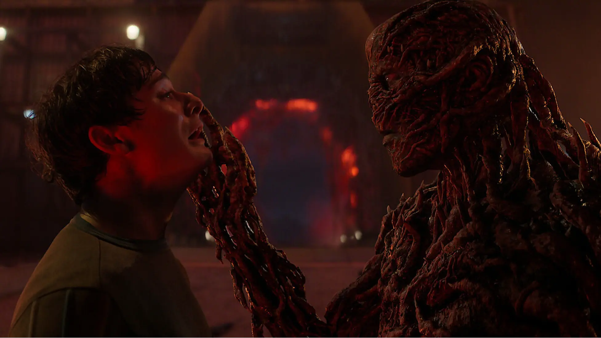 Will faces Vecna at the MAC-Z gate in Stranger Things season 5 episode 4, “Sorcerer.” (Image via Netflix)