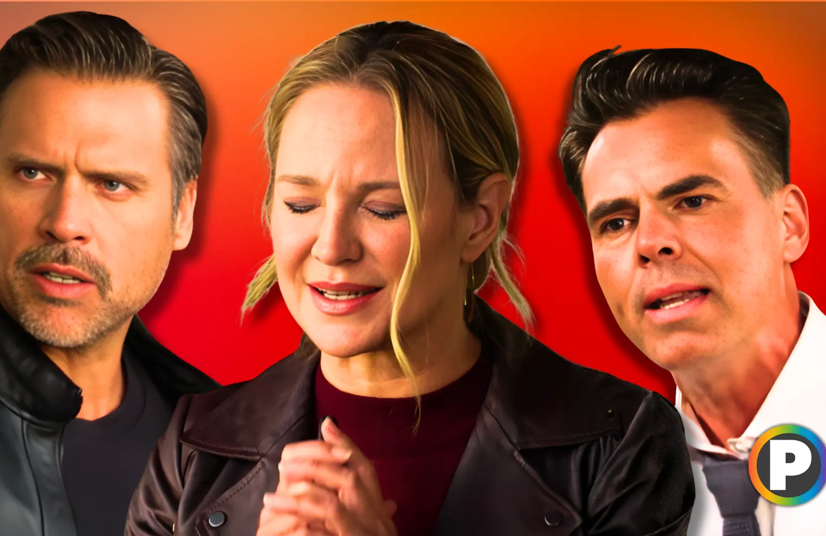 From left, Nick, Sharon and Billy of The Young and the Restless [Custom cover edited by Primetimer. Original Images © CBS]