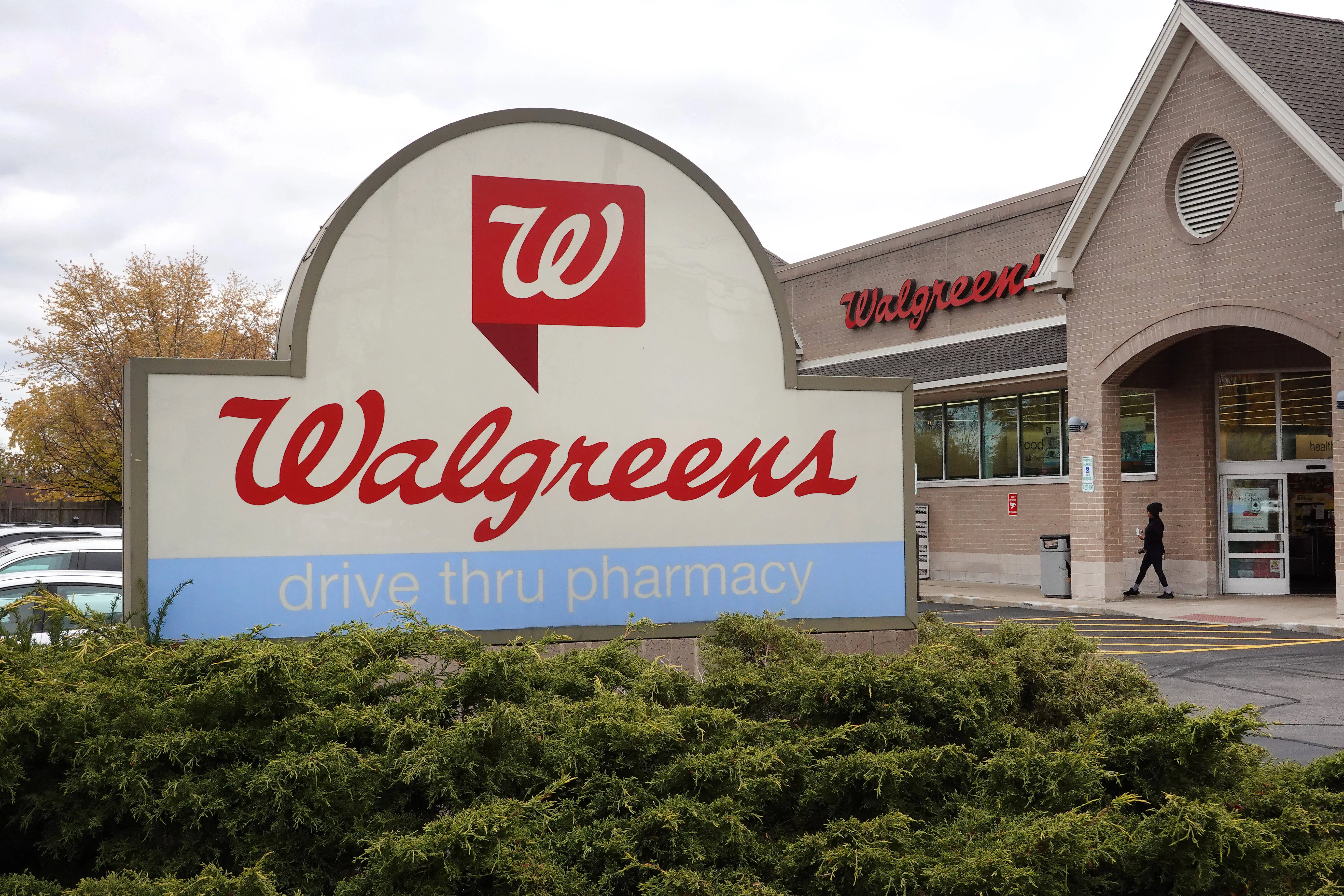 WHEELING, ILLINOIS - NOVEMBER 10: A sign sits in front of a Walgreens store on November 10, 2023 in Wheeling, Illinois. Walgreens Boots Alliance, the parent company of Walgreens, plans to lay off 267 corporate employees, roughly 5% of it corporate workforce, as it implements a $1 billion cost-reduction initiative announced in October.  (Photo by Scott Olson/Getty Images)