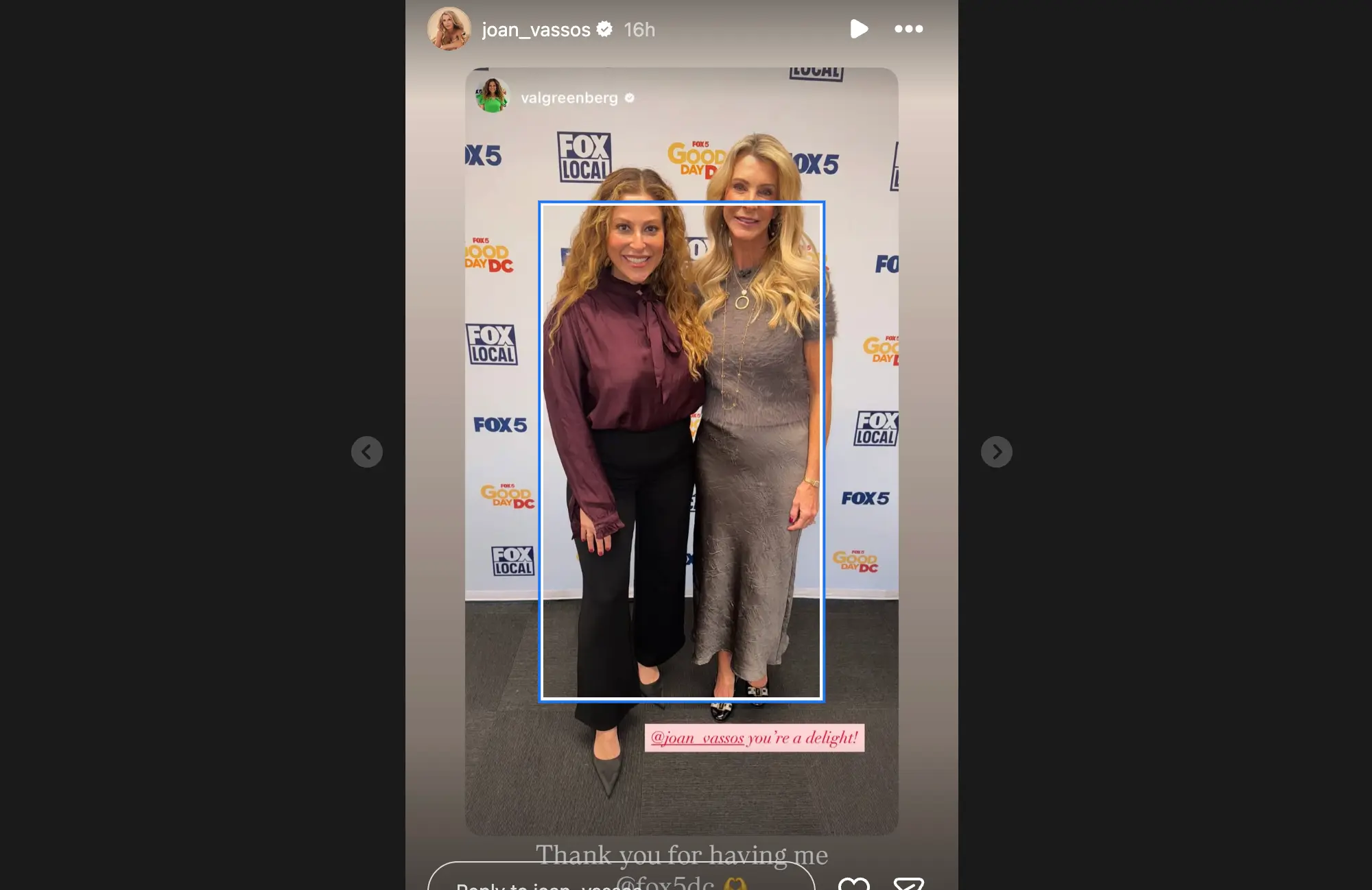 Joan Vassos' recent Instagram Story (Image via Instagram/@joan_vassos)
