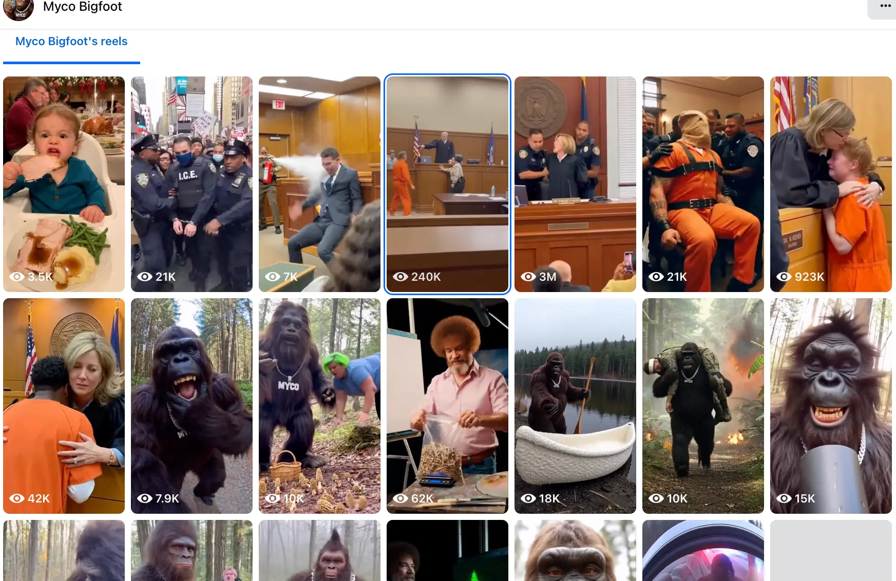 Judge Keller's AI-generated arrest video has garnered over 3M views on Facebook (Image via Facebook/Myco Bigfoot)