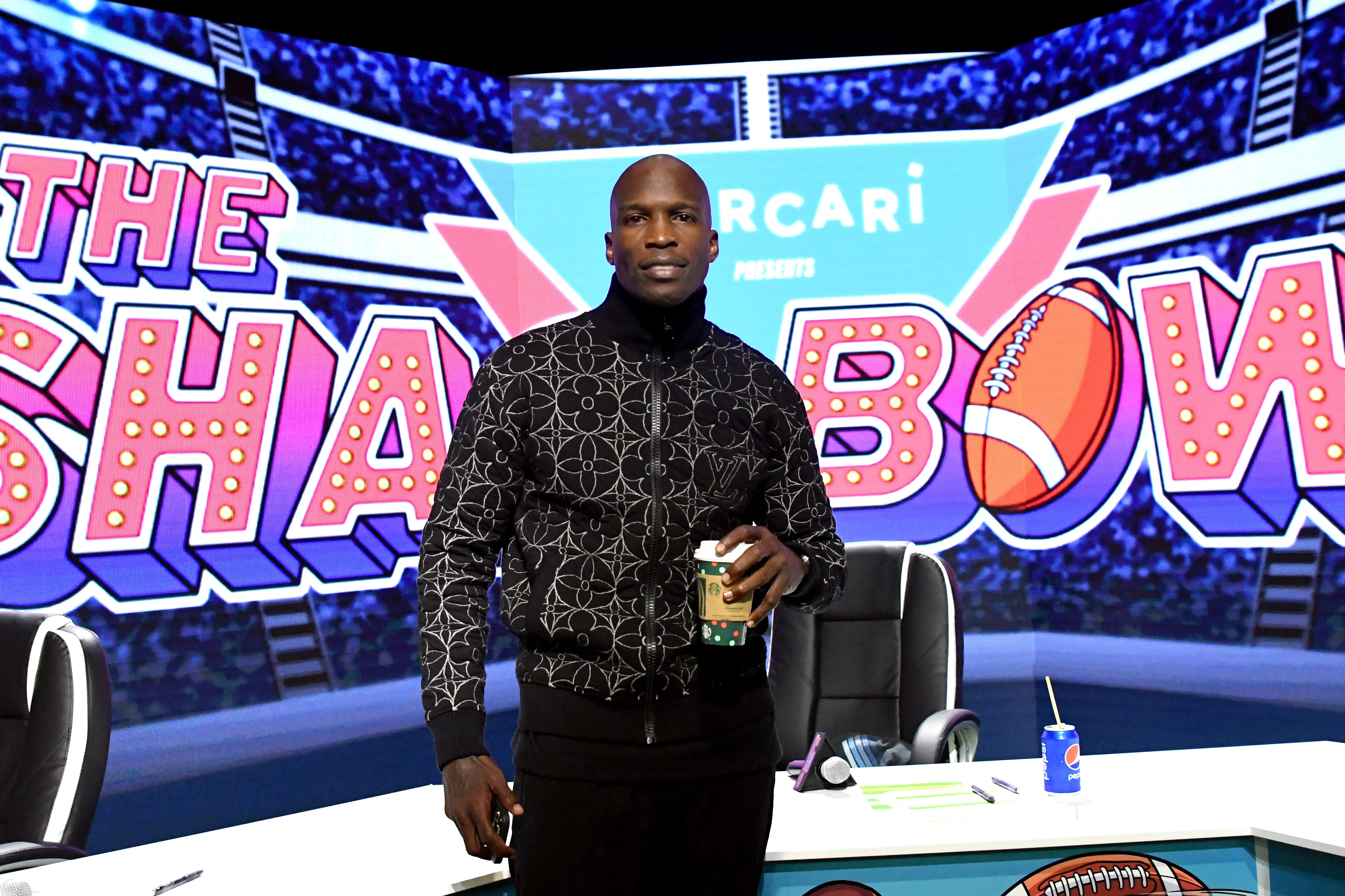 TAMPA, FLORIDA - FEBRUARY 07: Chad Ochocinco attends The SHAQ Bowl for Super Bowl LV on February 07, 2021 in Tampa, Florida. (Photo by Gerardo Mora/Getty Images)