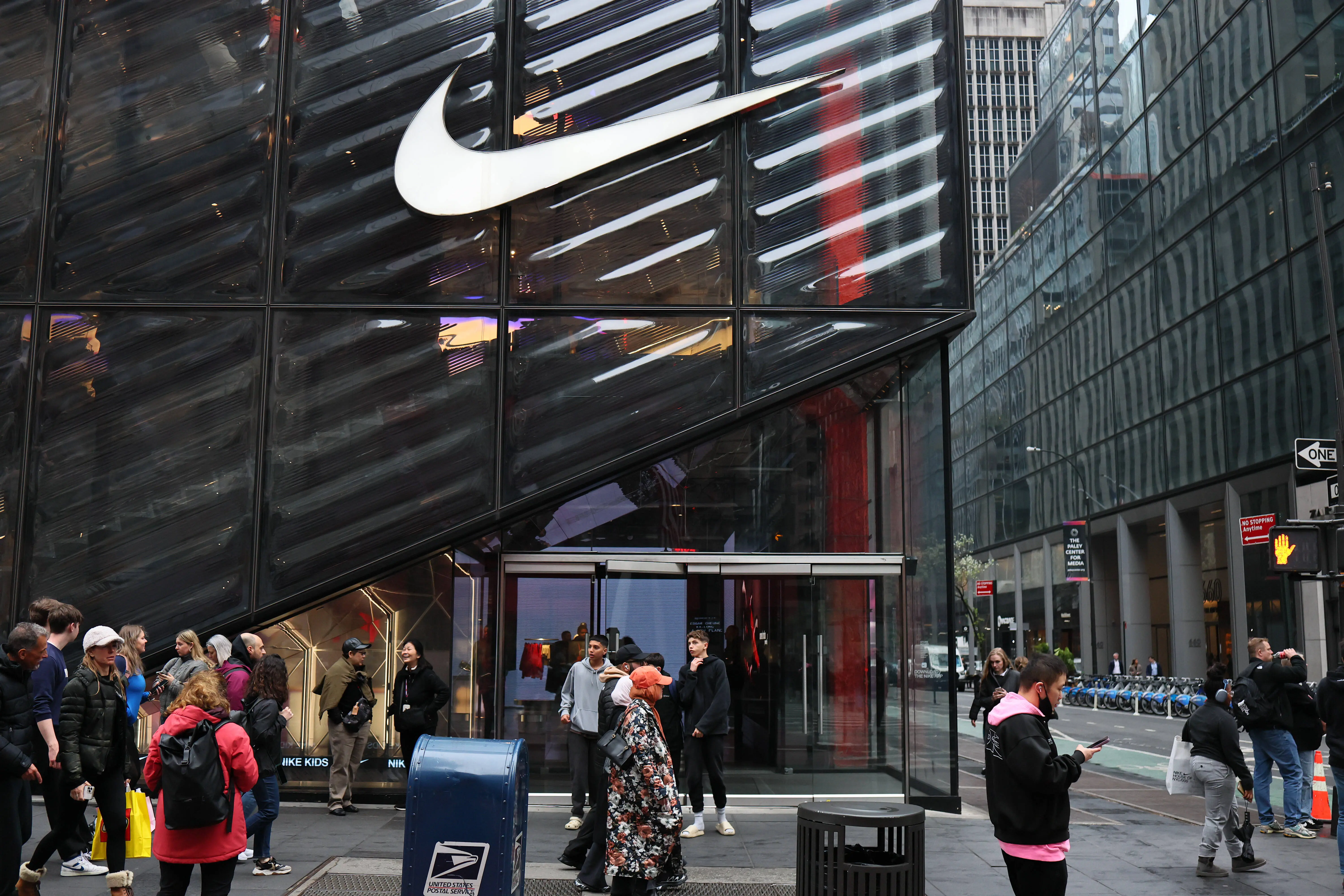 NEW YORK, NEW YORK - APRIL 03: A Nike store is seen on Fifth Avenue on April 03, 2025 in New York City. U.S. President Donald Trump declared a U.S. economic emergency and announced sweeping tariffs of at least 10%, with rates even higher for 60 countries or those that have a high trade deficit with the U.S. The tariffs will affect electronics, automobiles, clothing and shoes, wines and spirits, and Swiss watches.   (Photo by Michael M. Santiago/Getty Images)