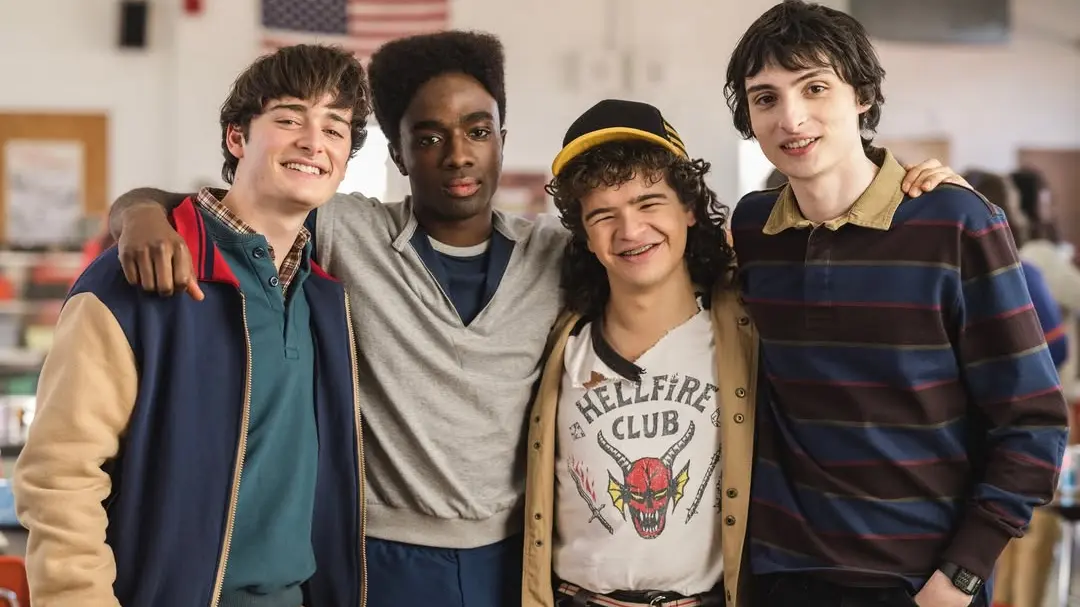  Noah Schnapp, Caleb McLaughlin Gaten Matarazzo and Finn Wolfhard in Stranger Things Season 5 (via Instagram @strangerthingstv)