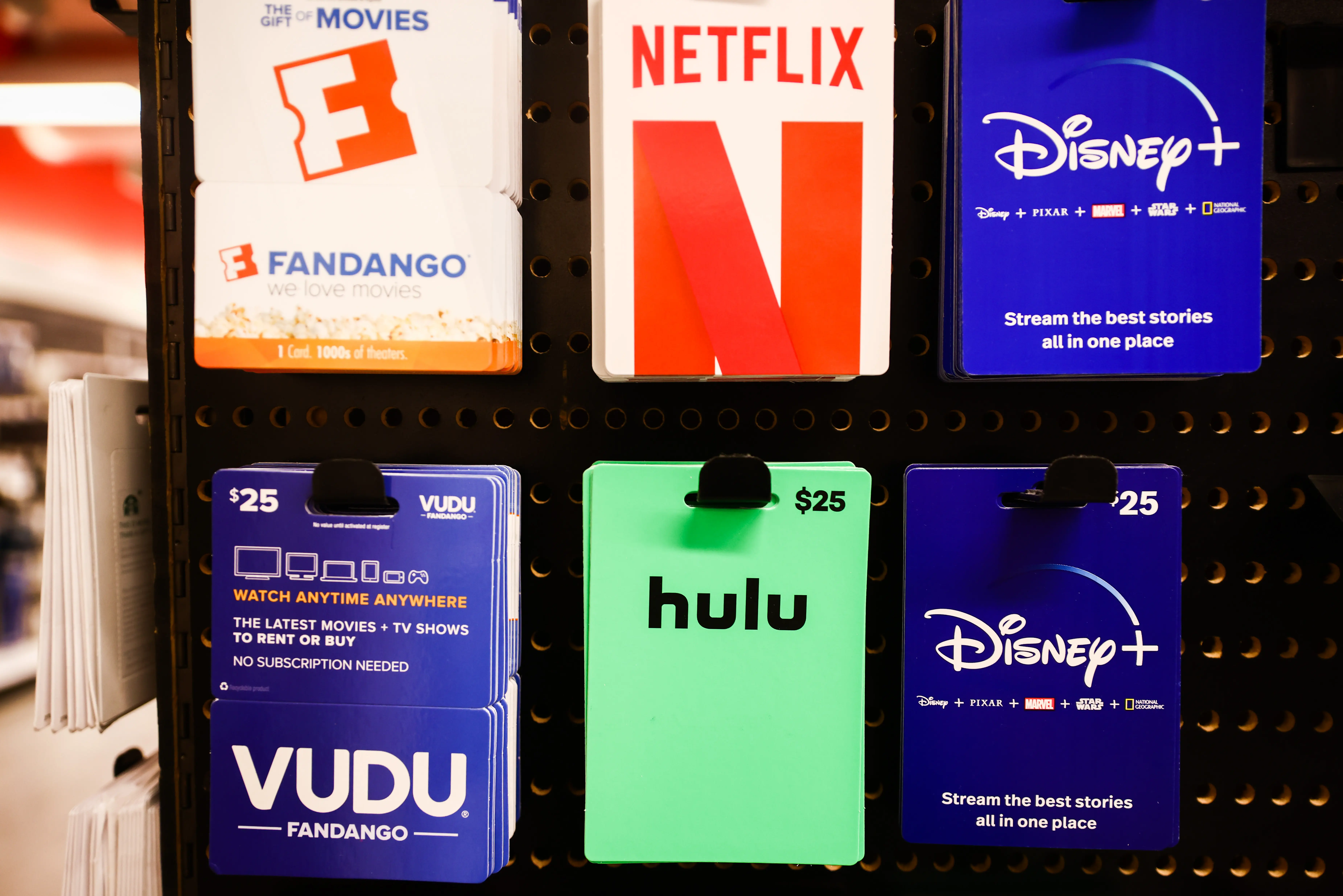 Gift cards are seen inside a store in New York, United States of America, on July 5th, 2024. (Photo by Beata Zawrzel/NurPhoto via Getty Images)