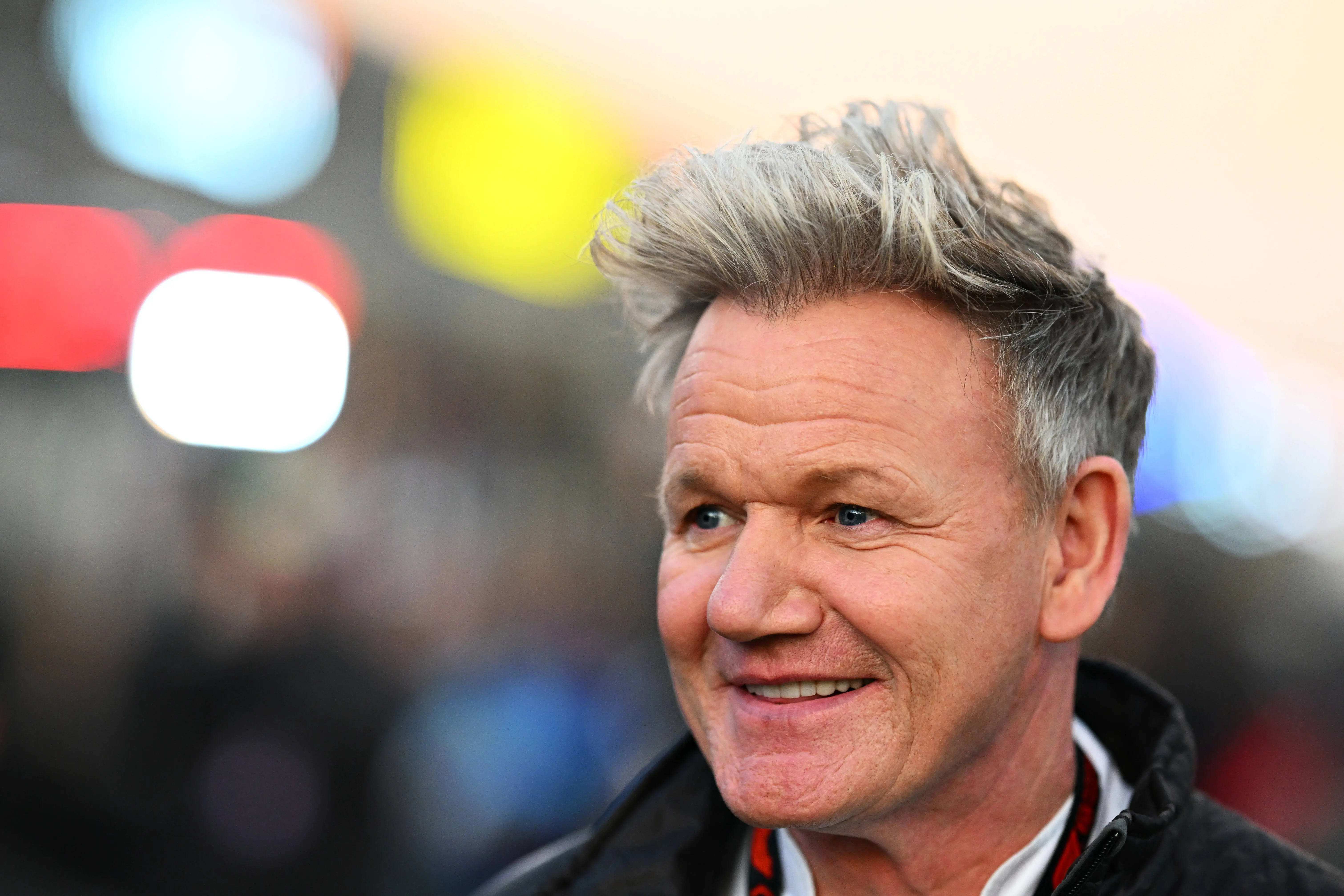 Gordon Ramsay looks on in the Paddock prior to final practice ahead of the F1 Grand Prix of Las Vegas (Image via Getty)