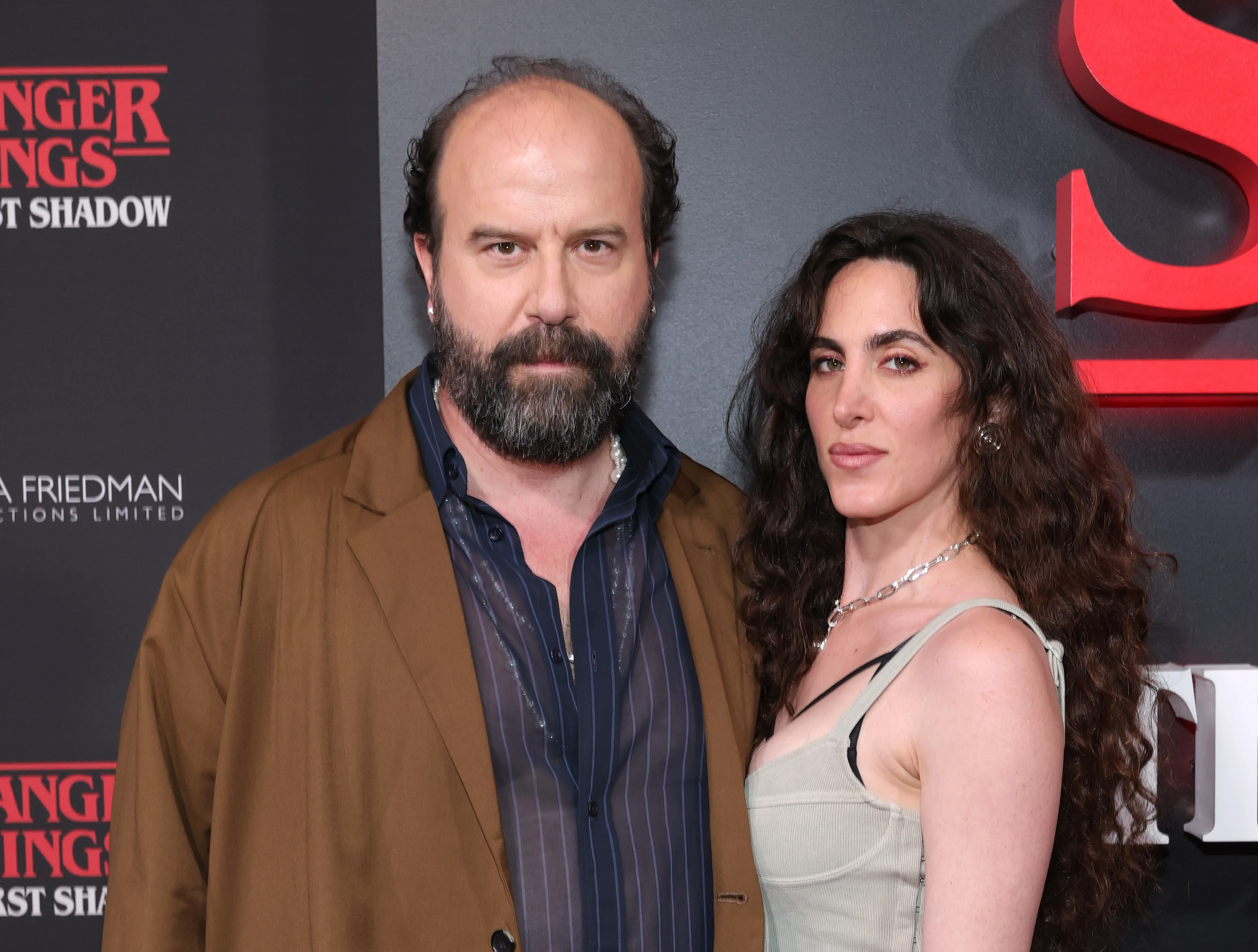 NEW YORK, NEW YORK - APRIL 22: Brett Gelman and Ari Dayan attend the "Stranger Things: The First Shadow" Broadway Opening Night at Nederlander Theatre on April 22, 2025 in New York City. (Photo by Mike Coppola/Getty Images)