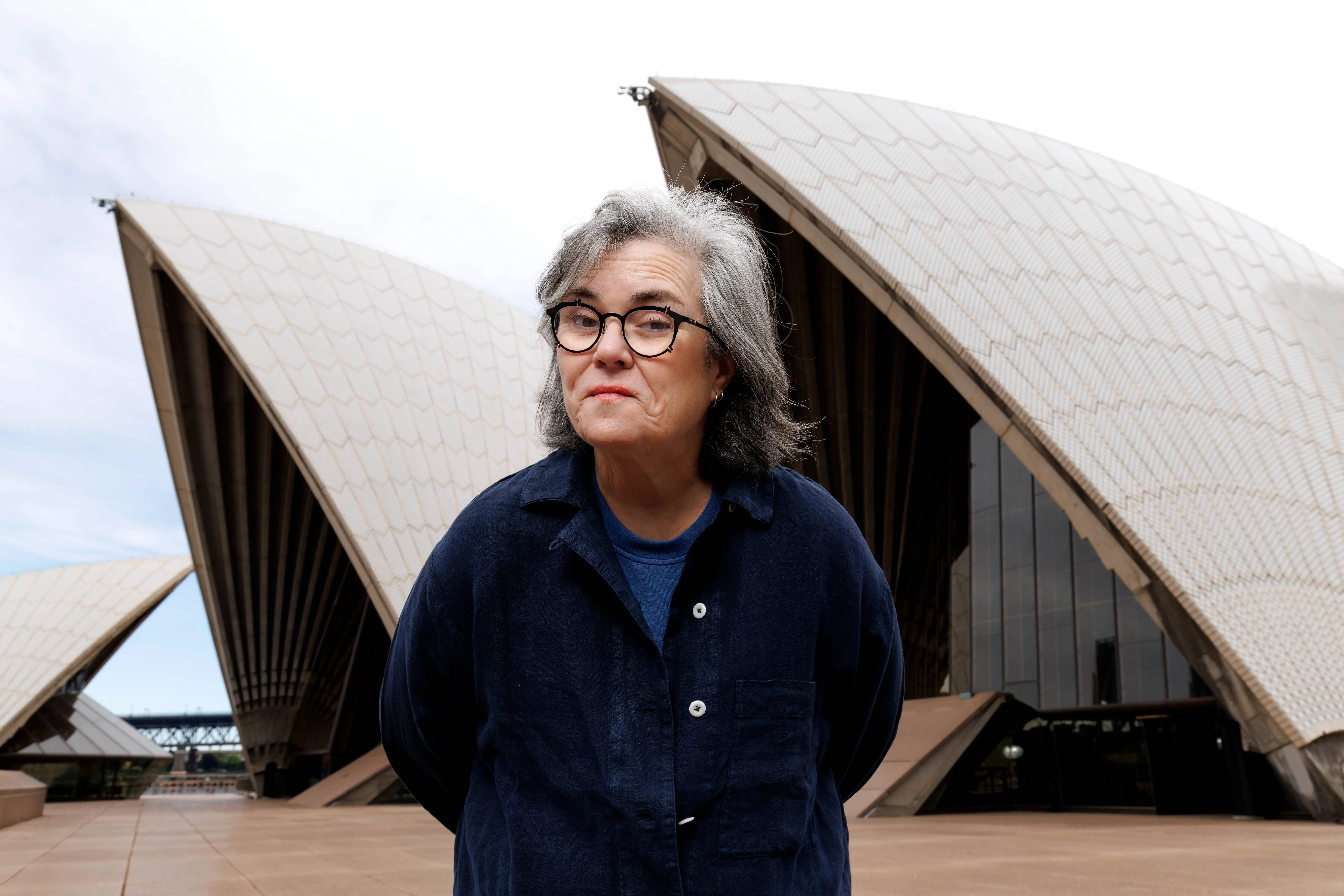 SYDNEY, AUSTRALIA - OCTOBER 06: Rosie O'Donnell arrives in Australia ahead of her "Common Knowledge" show at the Sydney Opera House on October 06, 2025 in Sydney, Australia. (Photo by Brendon Thorne/Getty Images for Tinderbox Productions)