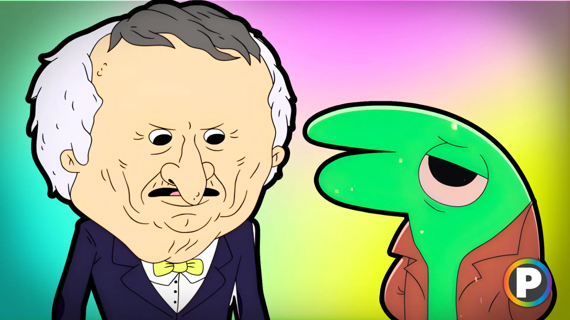 Mr Boss and Glep in Smiling Friends Season 3 (Custom cover edited by Primetimer, Original Image ©️Adult Swim)