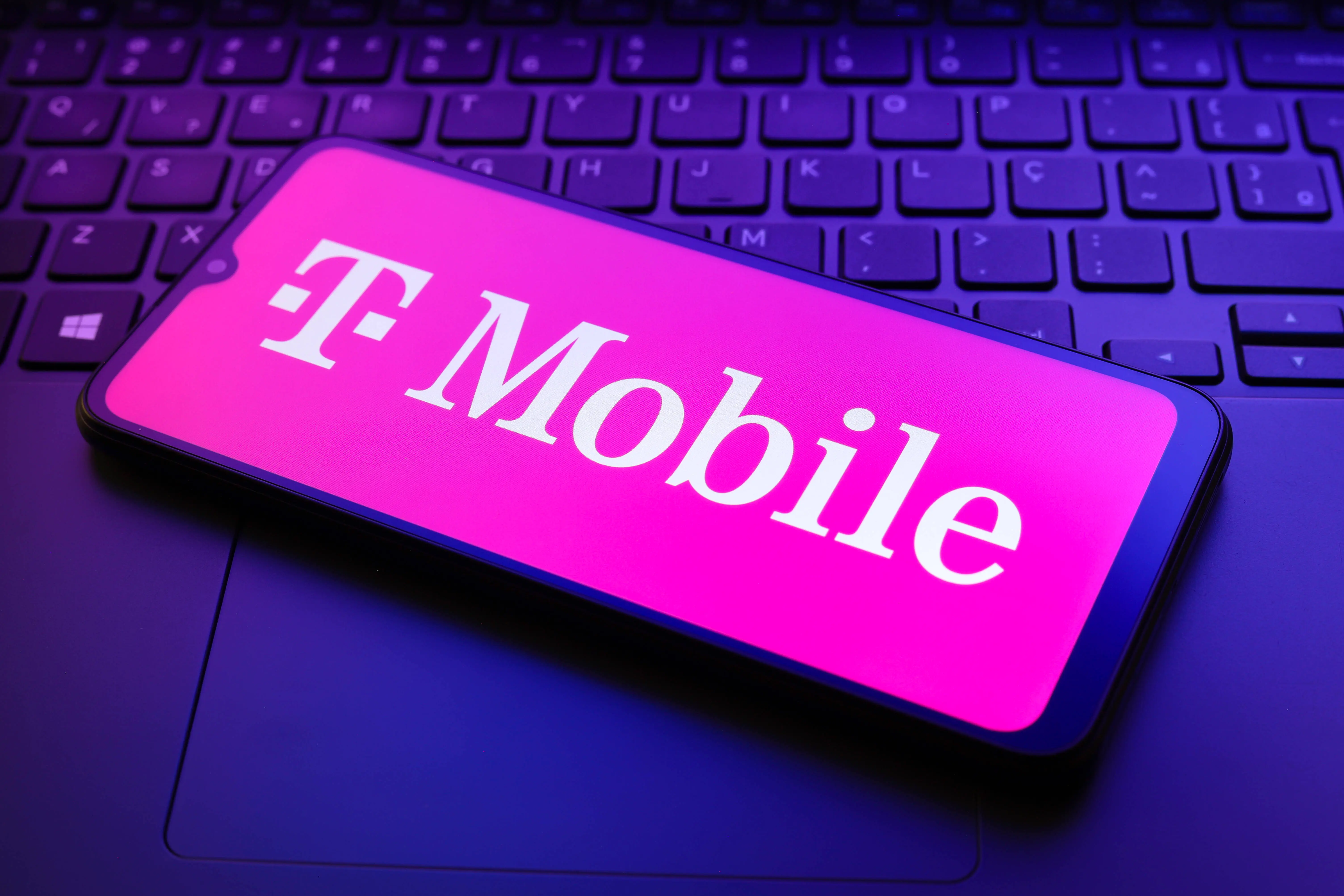 The T-Mobile logo appears on a smartphone screen in this illustration photo in Reno, United States, on December 20, 2024. (Photo by Jaque Silva/NurPhoto via Getty Images)