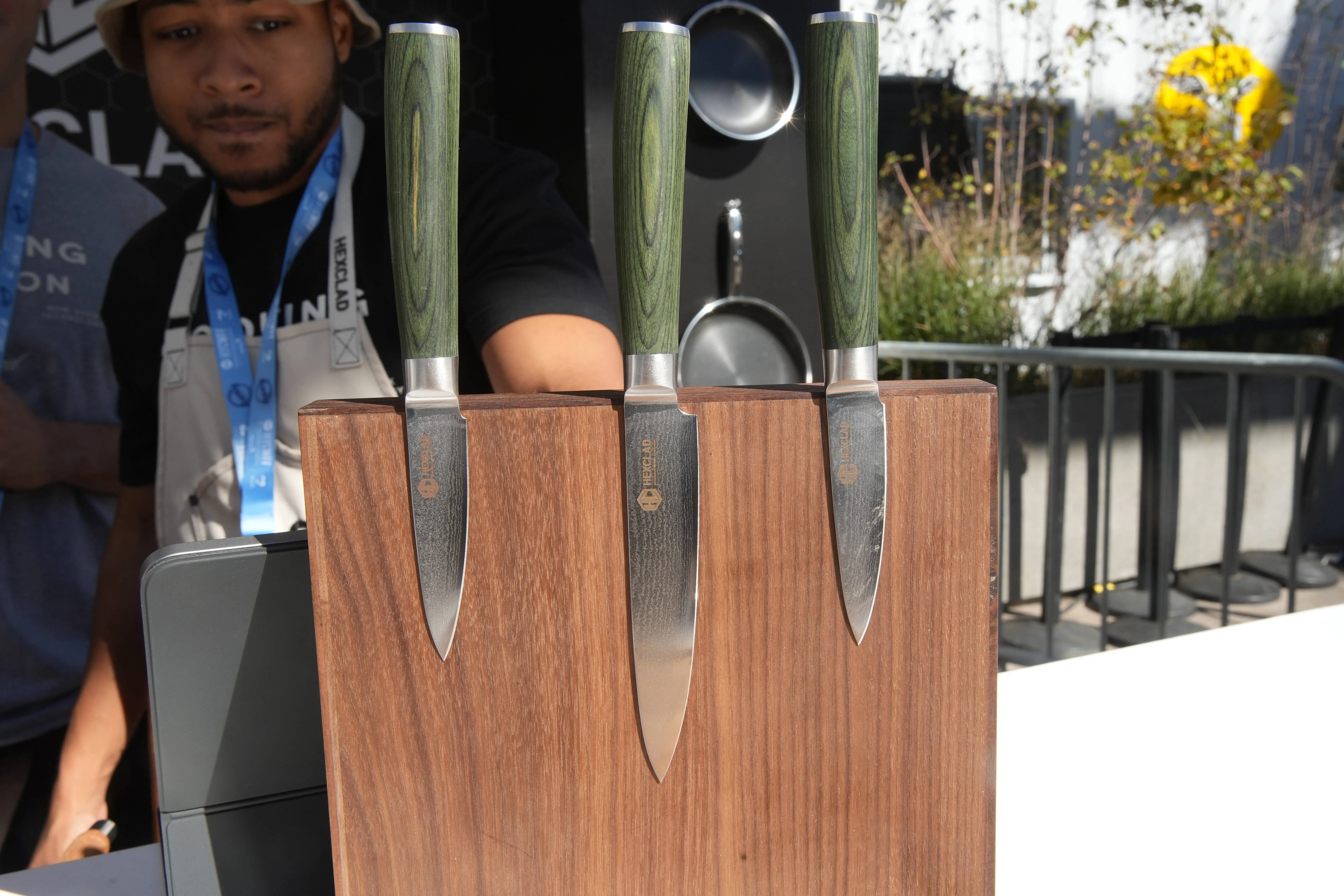 NEW YORK, NEW YORK - OCTOBER 13: A view of HexClad Cookware during the Food Network New York City Wine &amp; Food Festival presented by Capital One - Southern Glazer's Wine &amp; Spirits Trade Day hosted by Wine Spectator at Grand Tasting at Pier 76 on October 13, 2023 in New York City. (Photo by Rob Kim/Getty Images for NYCWFF)