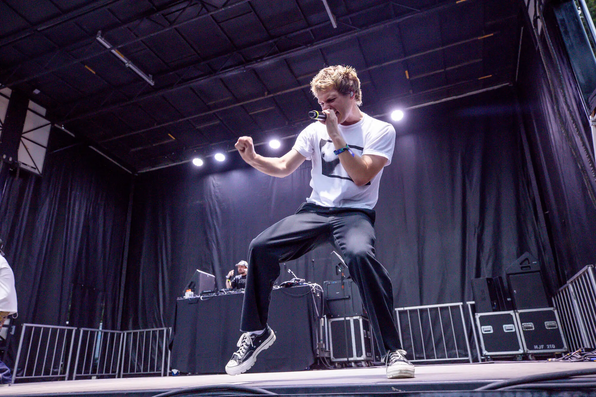 ATLANTA, GEORGIA - SEPTEMBER 19: Joey Vance of Joey Valence and Brae performs onstage on day 1 of the 2025 Shaky Knees Music Festival at Piedmont Park on September 19, 2025 in Atlanta, Georgia.  (Photo by Terence Rushin/Getty Images)
