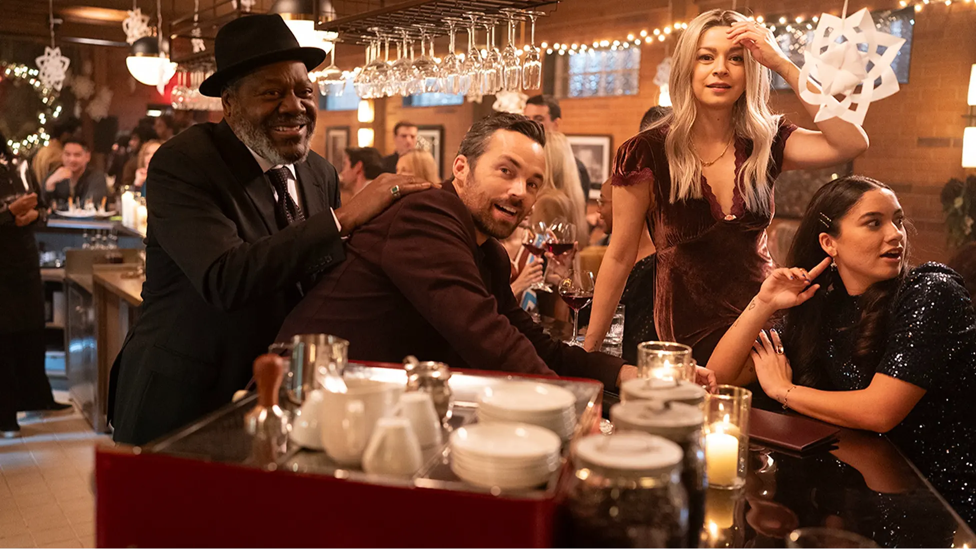 Frankie Faison, Ian Harding, Julia Chan and Sydney Agudong in in Ripple season 1. Image via Netflix.