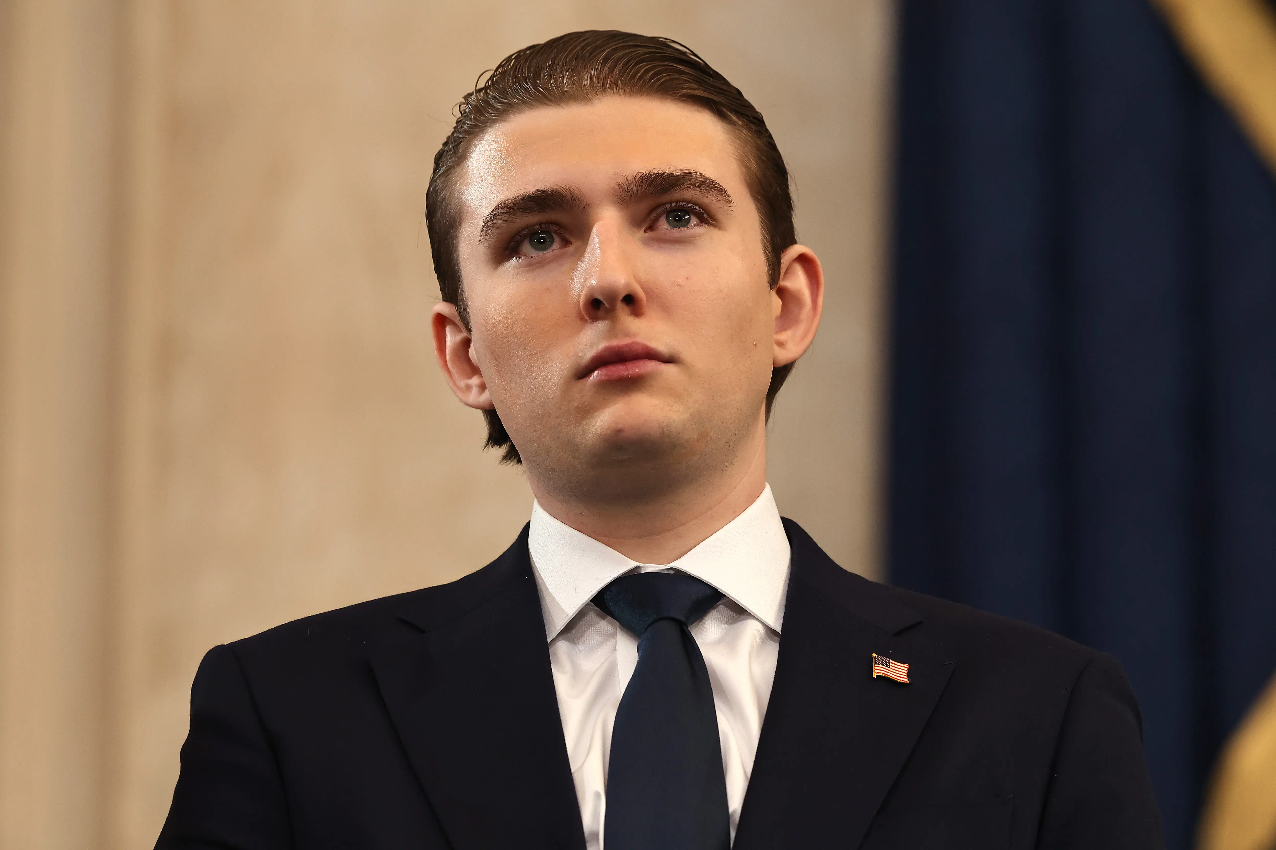 Barron Trump attends the inauguration of U.S. President-elect Donald Trump in the Rotunda of the U.S. Capitol on January 20, 2025 in Washington, DC. Donald Trump takes office for his second term as the 47th president of the United States. (Photo by Chip Somodevilla/Getty Images)