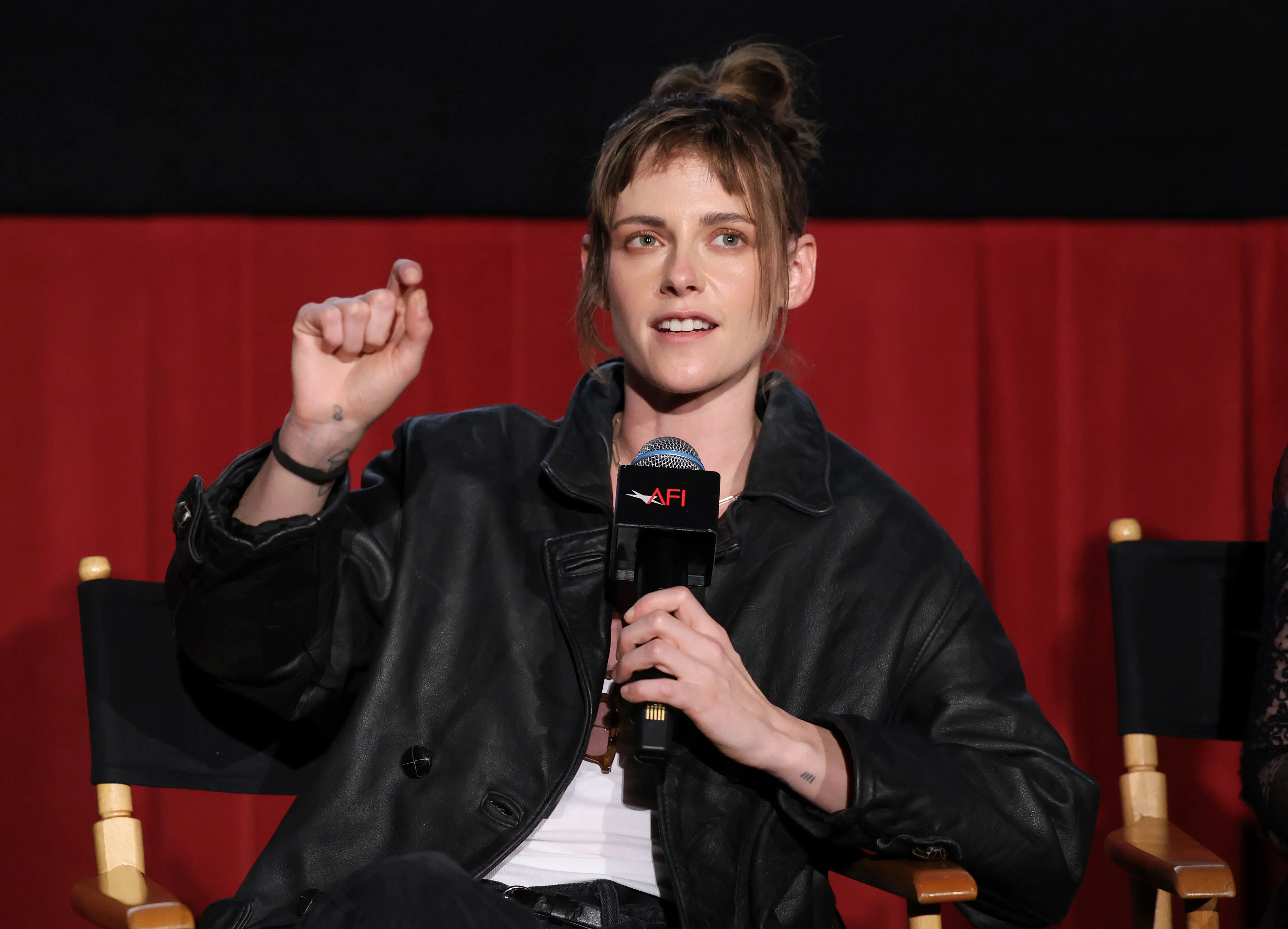 HOLLYWOOD, CALIFORNIA - OCTOBER 26: Kristen Stewart speaks during “The Chronology Of Water” screening at AFI FEST 2025 Presented By Canva at TCL Chinese 6 Theatres on October 26, 2025 in Hollywood, California. (Photo by Jesse Grant/Getty Images for AFI)