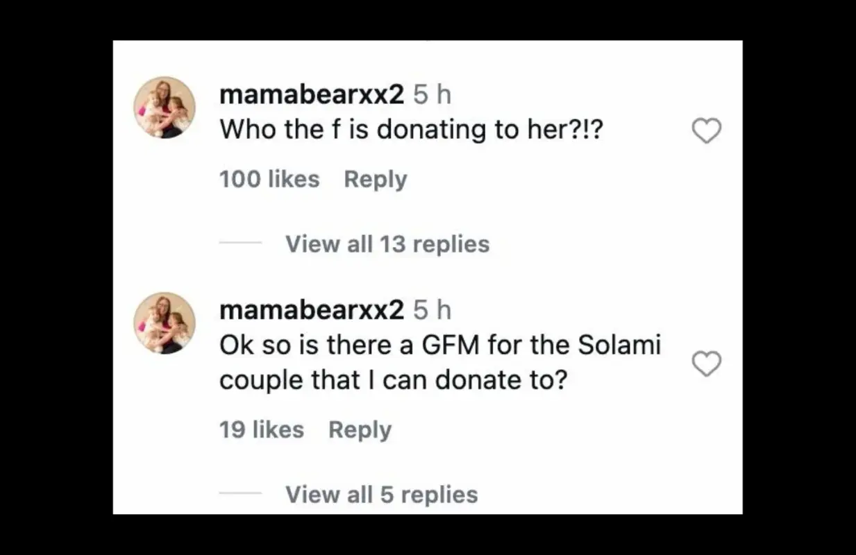 A user reacts (Image via Instagram/crazykarens)