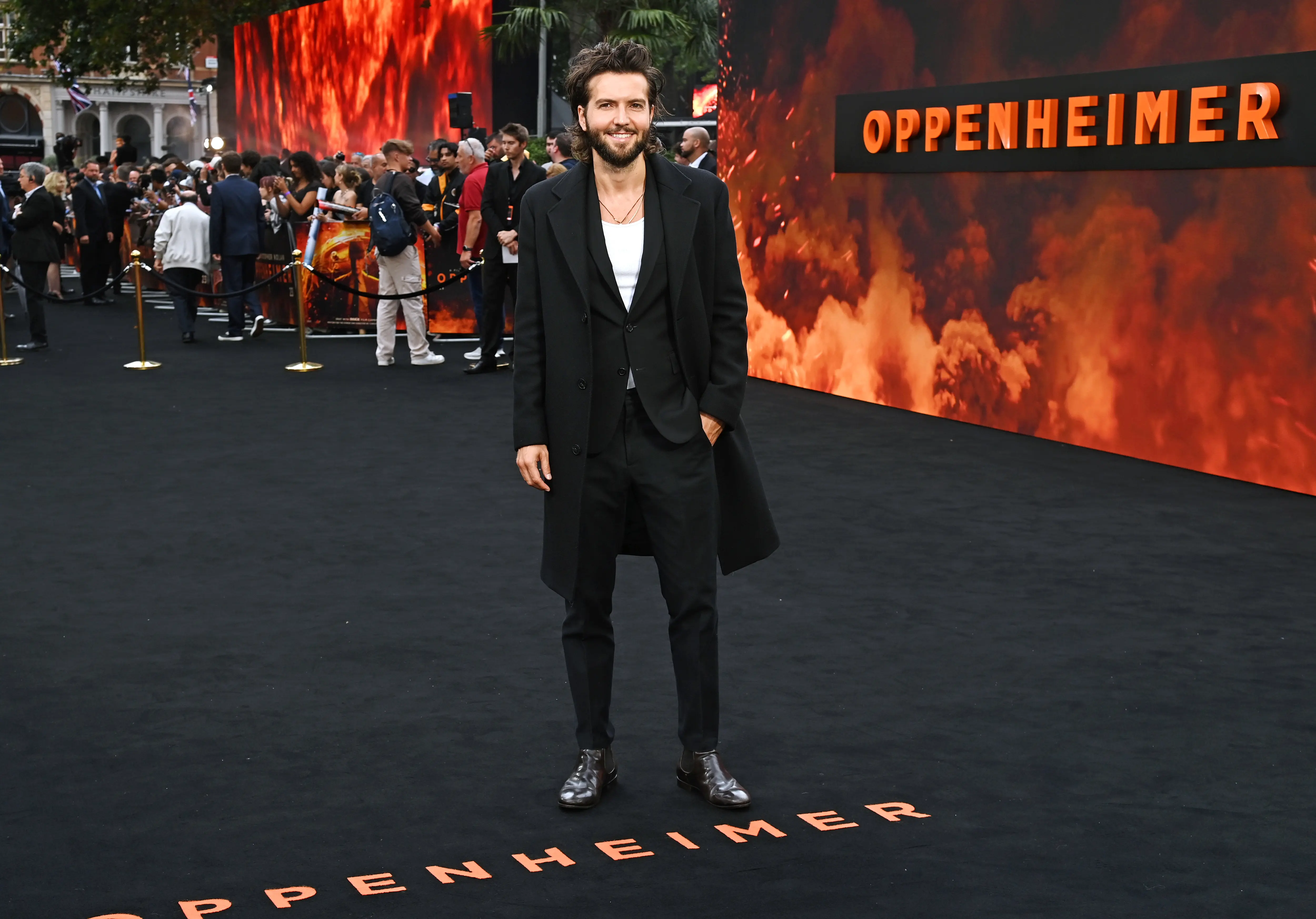 Guy Burnet attends UK Premiere of "Oppenheimer" at the Odeon Luxe Leicester Square on July 13, 2023 in London, England. (Photo by Alan Chapman/Dave Benett/WireImage)