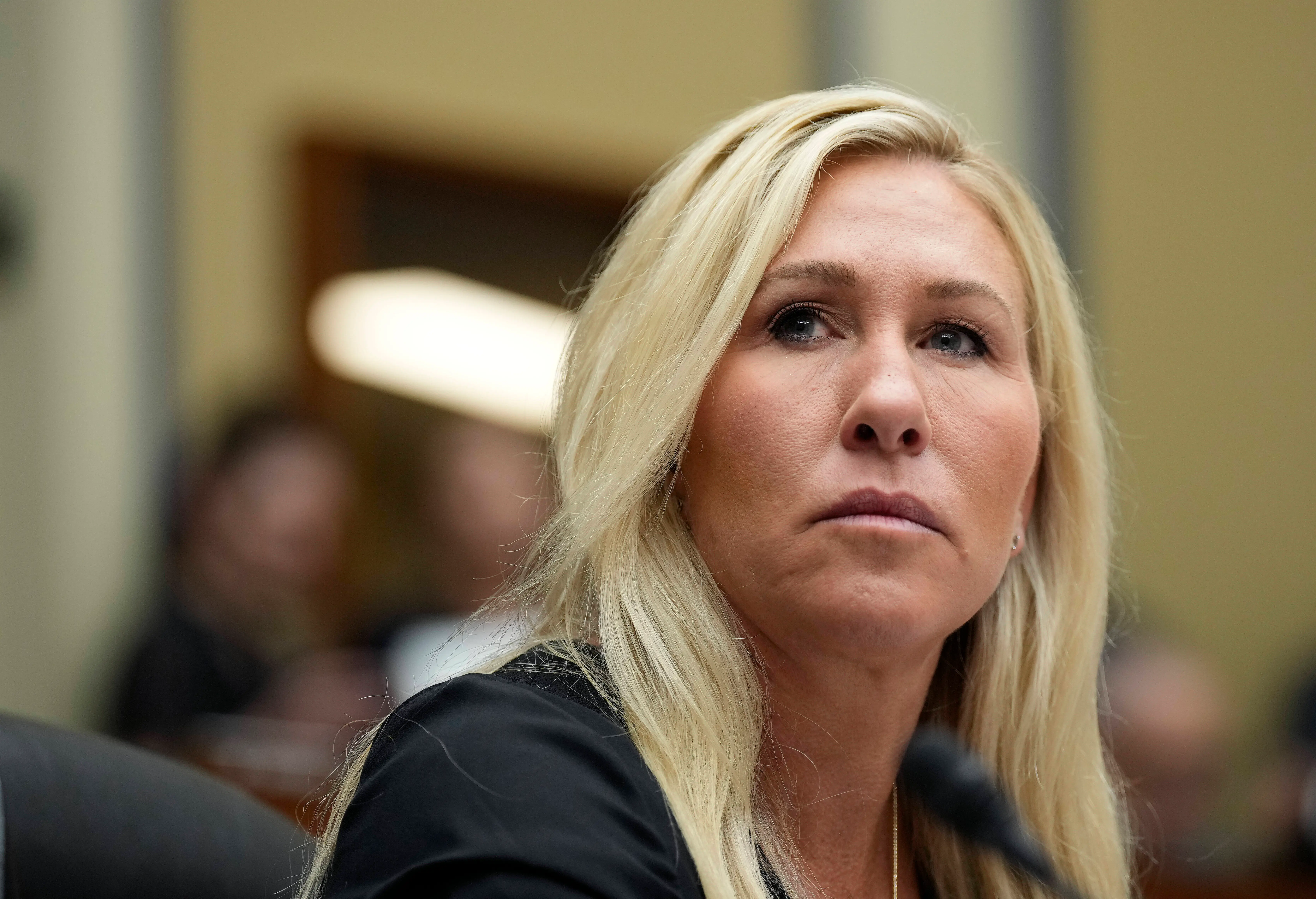 Rep. Marjorie Taylor Greene (R-GA) participates in a House Oversight Committee hearing titled “The Basis for an Impeachment Inquiry of President Joseph R. Biden, Jr.” on Capitol Hill September 28, 2023 in Washington, DC. (Photo by Drew Angerer/Getty Images)