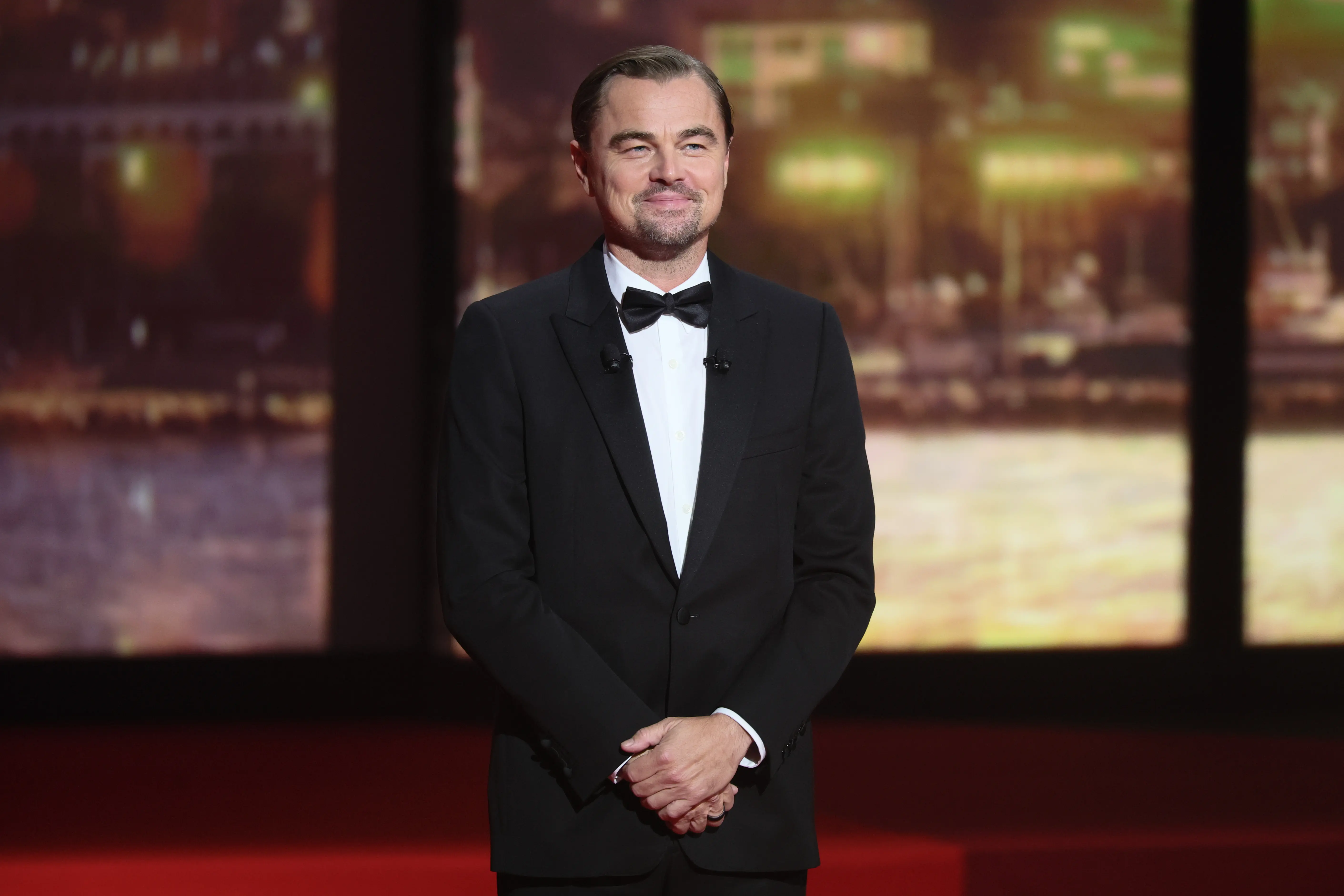 CANNES, FRANCE - MAY 13: Leonardo DiCaprio is seen onstage during the opening ceremony at the 78th annual Cannes Film Festival at the Palais de Festival on May 13, 2025 in Cannes, France. (Photo by Andreas Rentz/Getty Images)