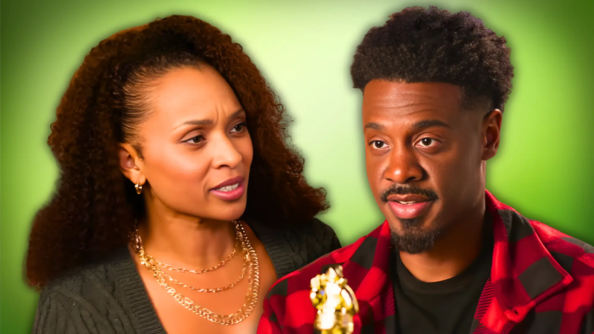  Melissa L Williams and  Juhahn Jones in Never Alone for Christmas: Memphis (Custom cover edited by Primetimer, Original Image ©️BET+) 